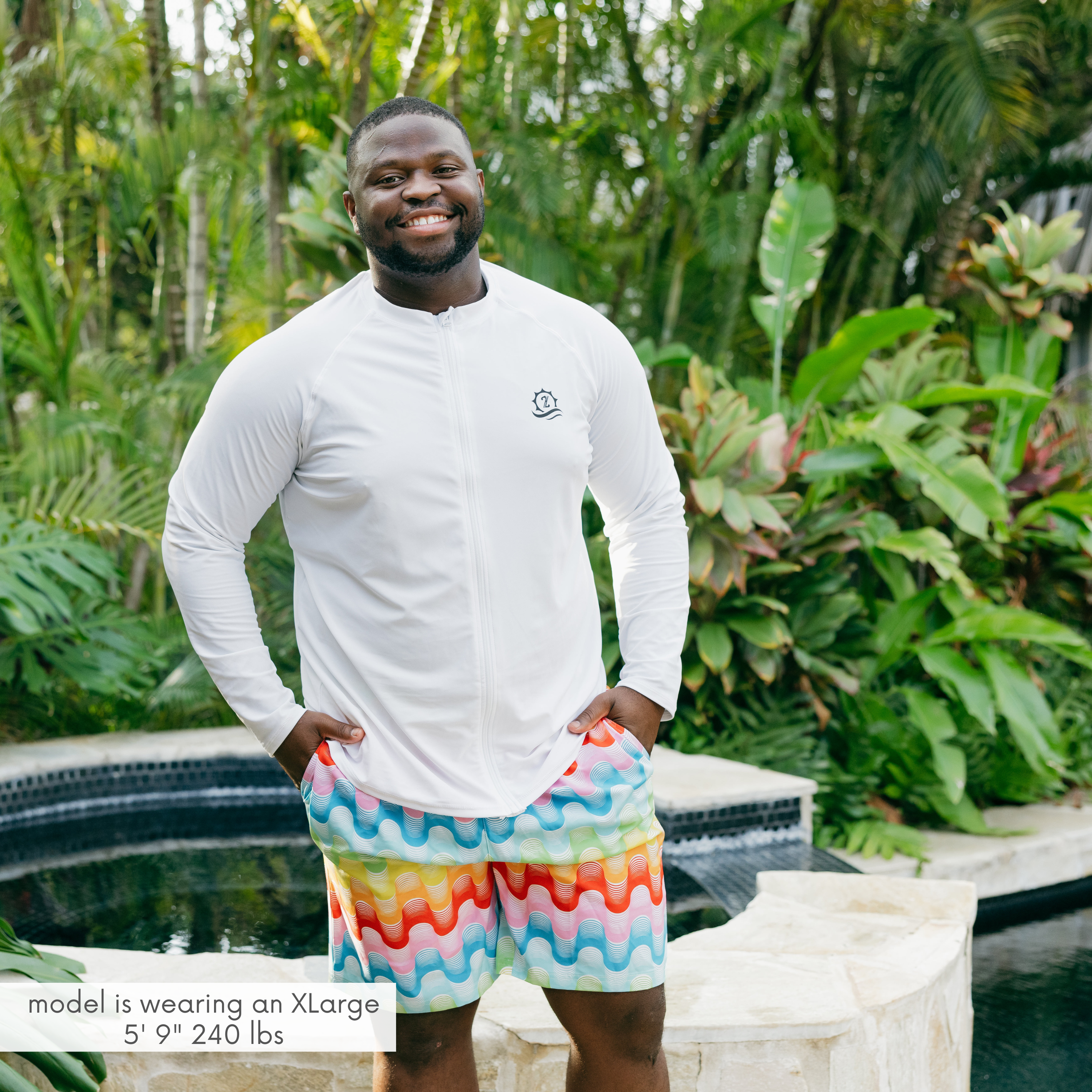 Men's 8" Swim Trunks Boxer Brief Liner | "Surf's Up"-SwimZip UPF 50+ Sun Protective Swimwear & UV Zipper Rash Guards-pos2