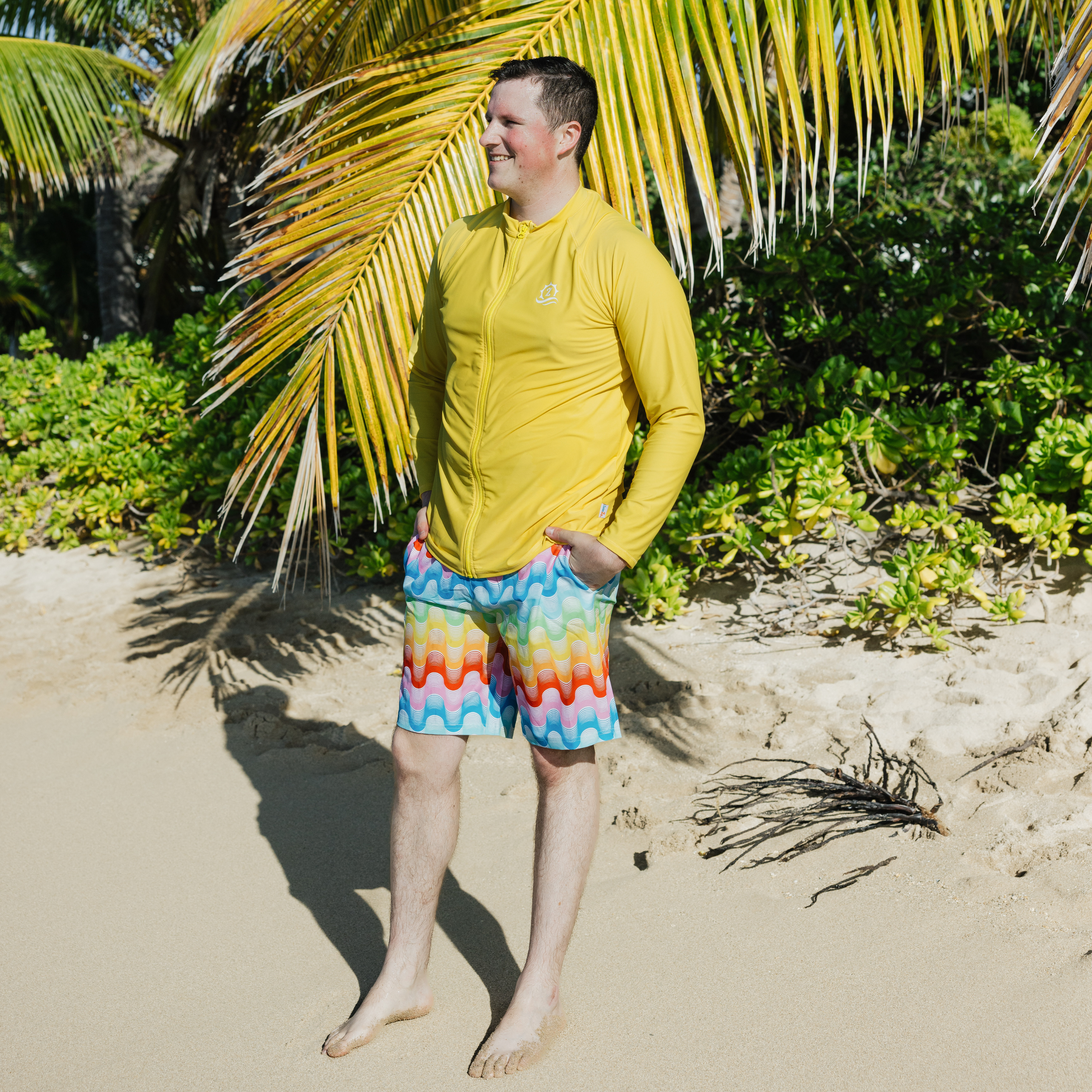 Men's 8" Swim Trunks Boxer Brief Liner | "Surf's Up"-SwimZip UPF 50+ Sun Protective Swimwear & UV Zipper Rash Guards-pos3