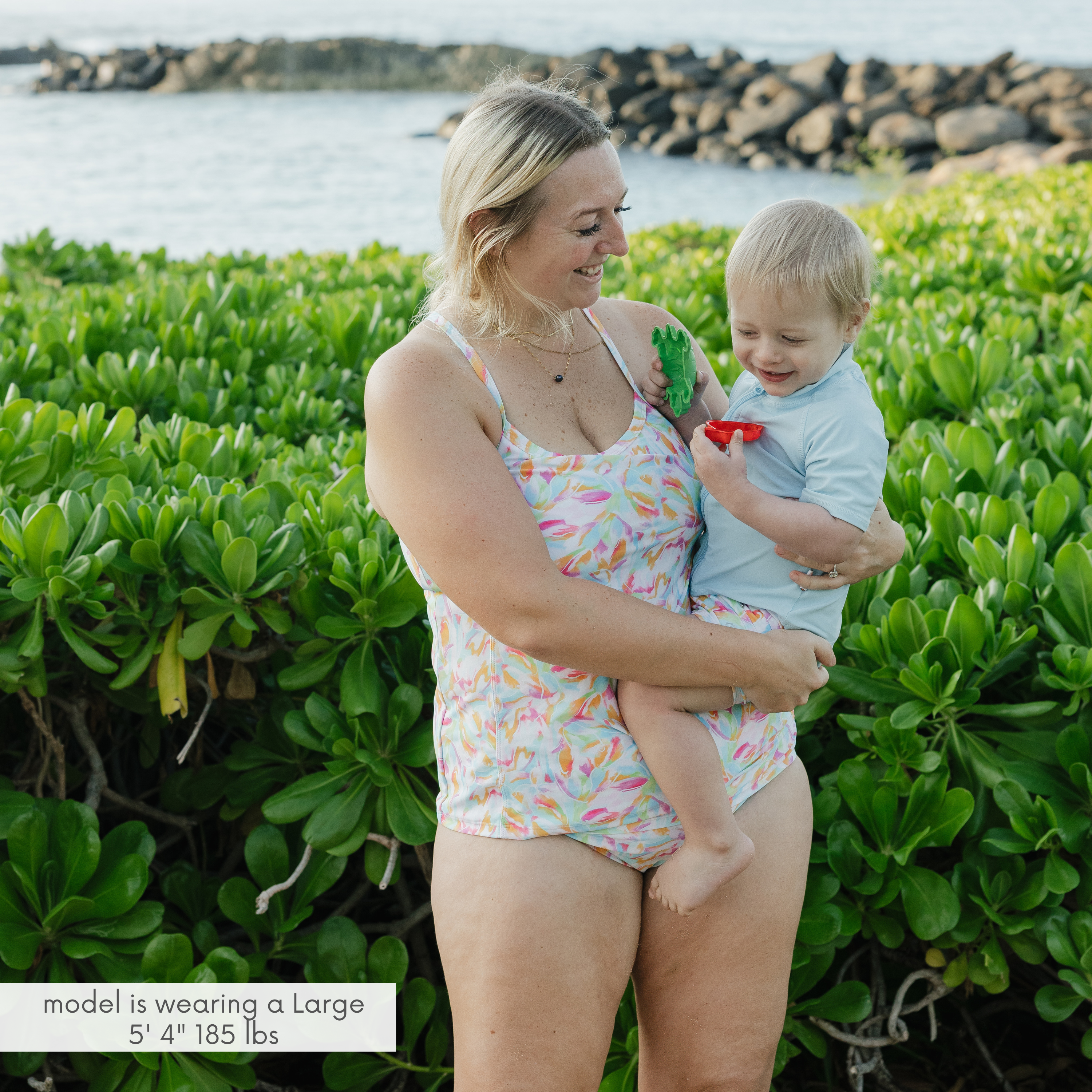 Women’s Strappy A-Line Tankini Top | “Petals"-SwimZip UPF 50+ Sun Protective Swimwear & UV Zipper Rash Guards-pos3