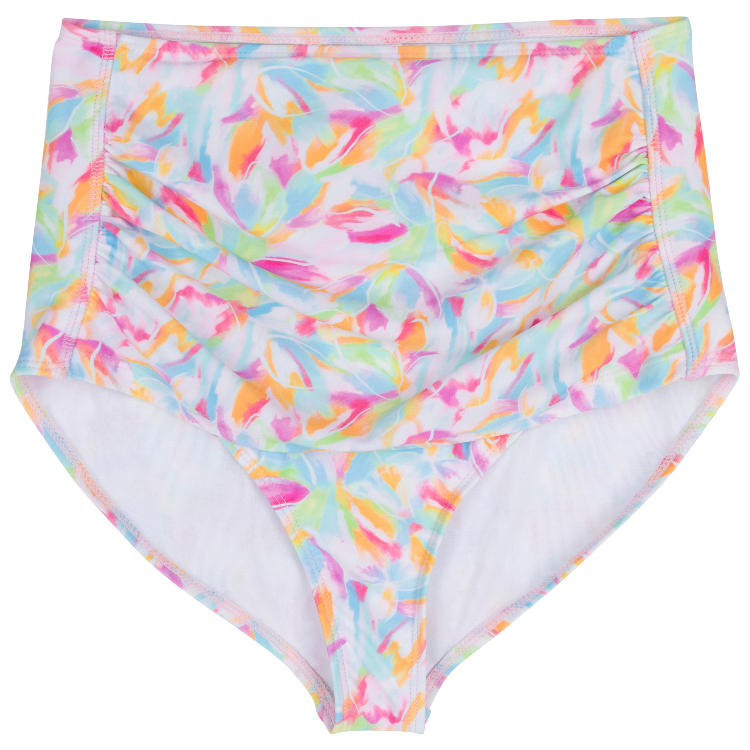 Women's High Waist Bikini Bottoms Ruched | "Petals"-XS-Petals-SwimZip UPF 50+ Sun Protective Swimwear & UV Zipper Rash Guards-pos1