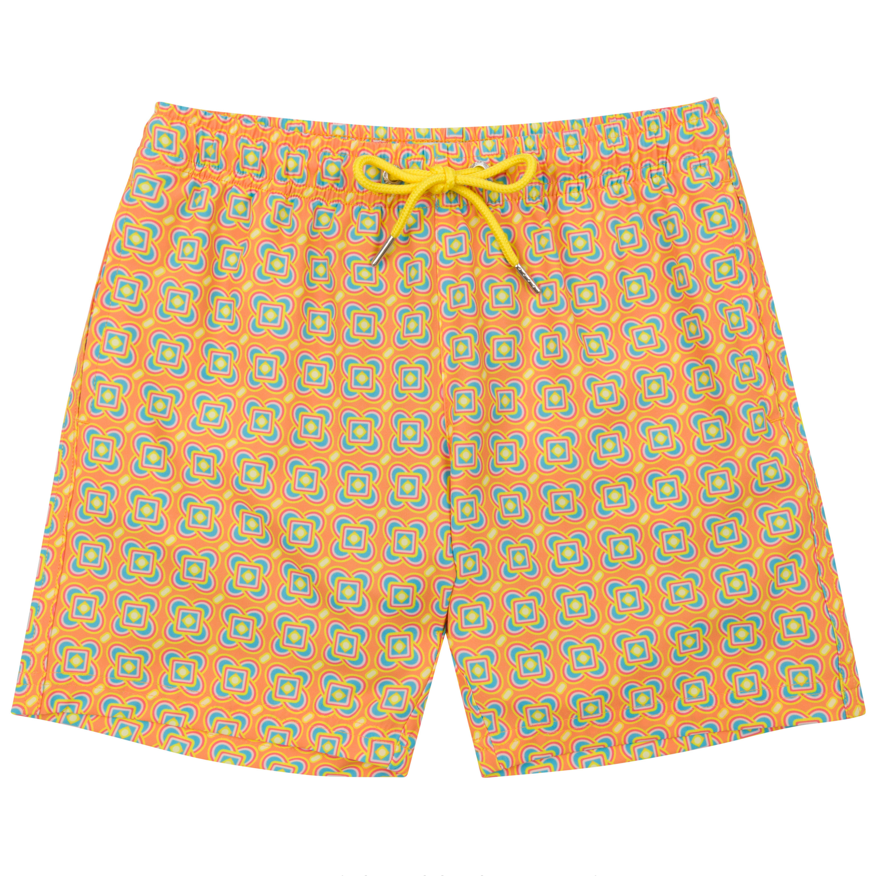 Boys Swim Trunks Boxer Brief Liner (sizes 6-14) | “Kaleidoscope"-6-8-Kaleidoscope-SwimZip UPF 50+ Sun Protective Swimwear & UV Zipper Rash Guards-pos1