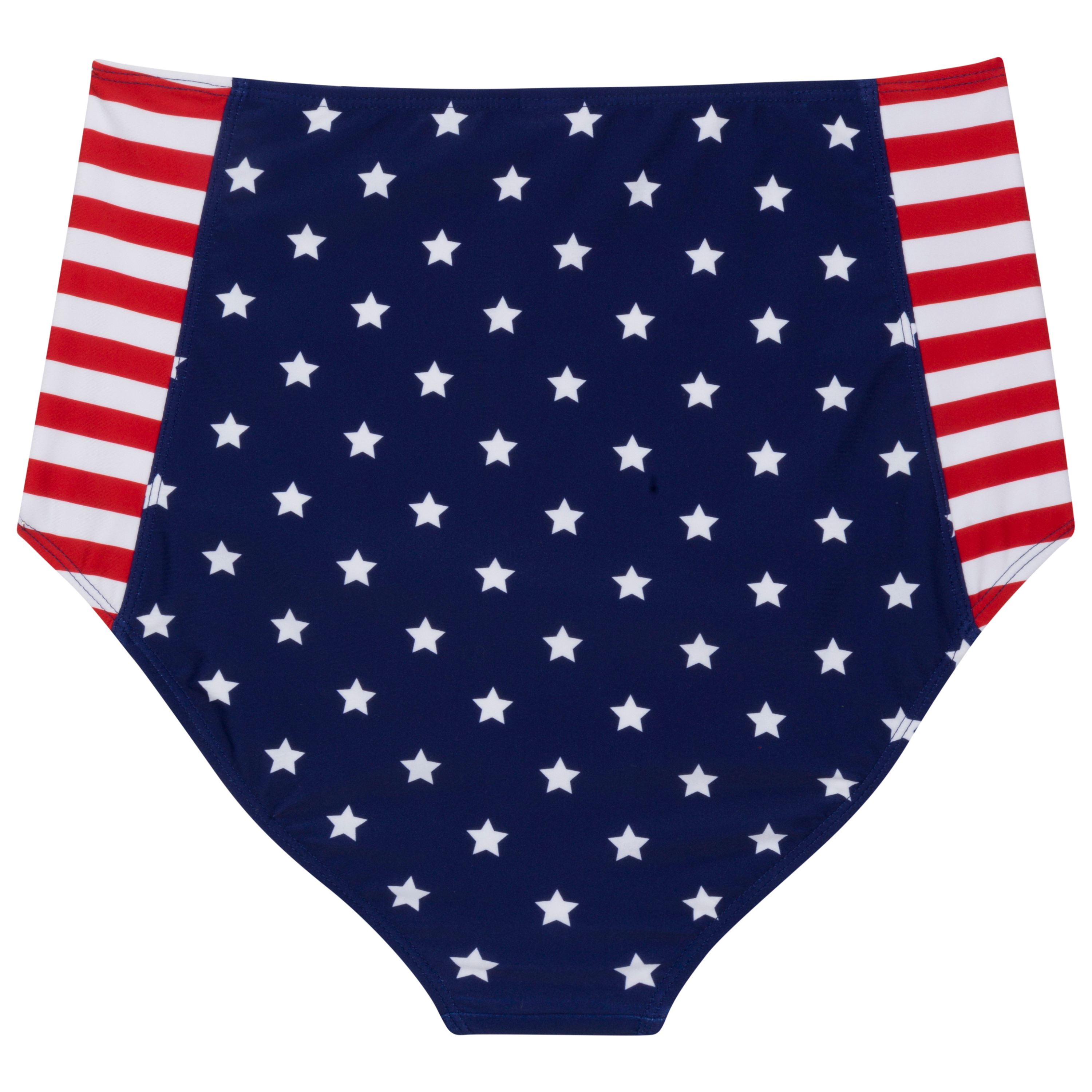Women's High Waist Bikini Bottoms | "Americana"-SwimZip UPF 50+ Sun Protective Swimwear & UV Zipper Rash Guards-pos10