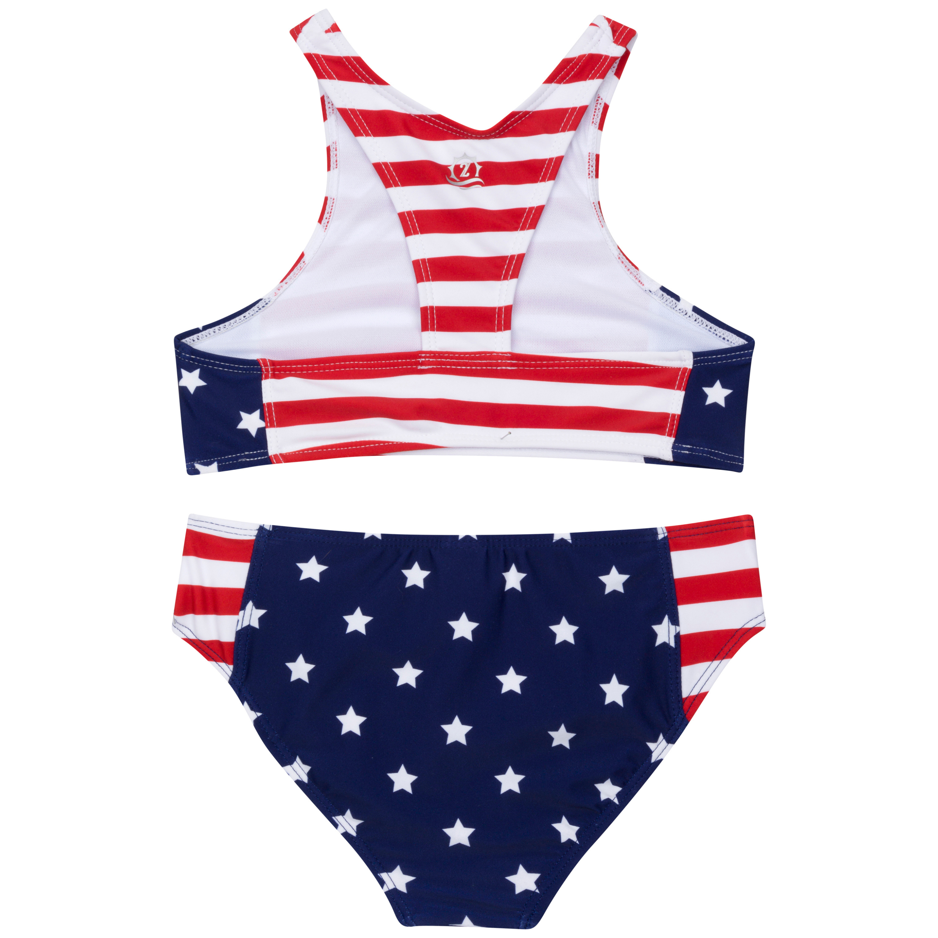 Girls Halter Top Bikini Set (2 Piece) | "Americana"-SwimZip UPF 50+ Sun Protective Swimwear & UV Zipper Rash Guards-pos7