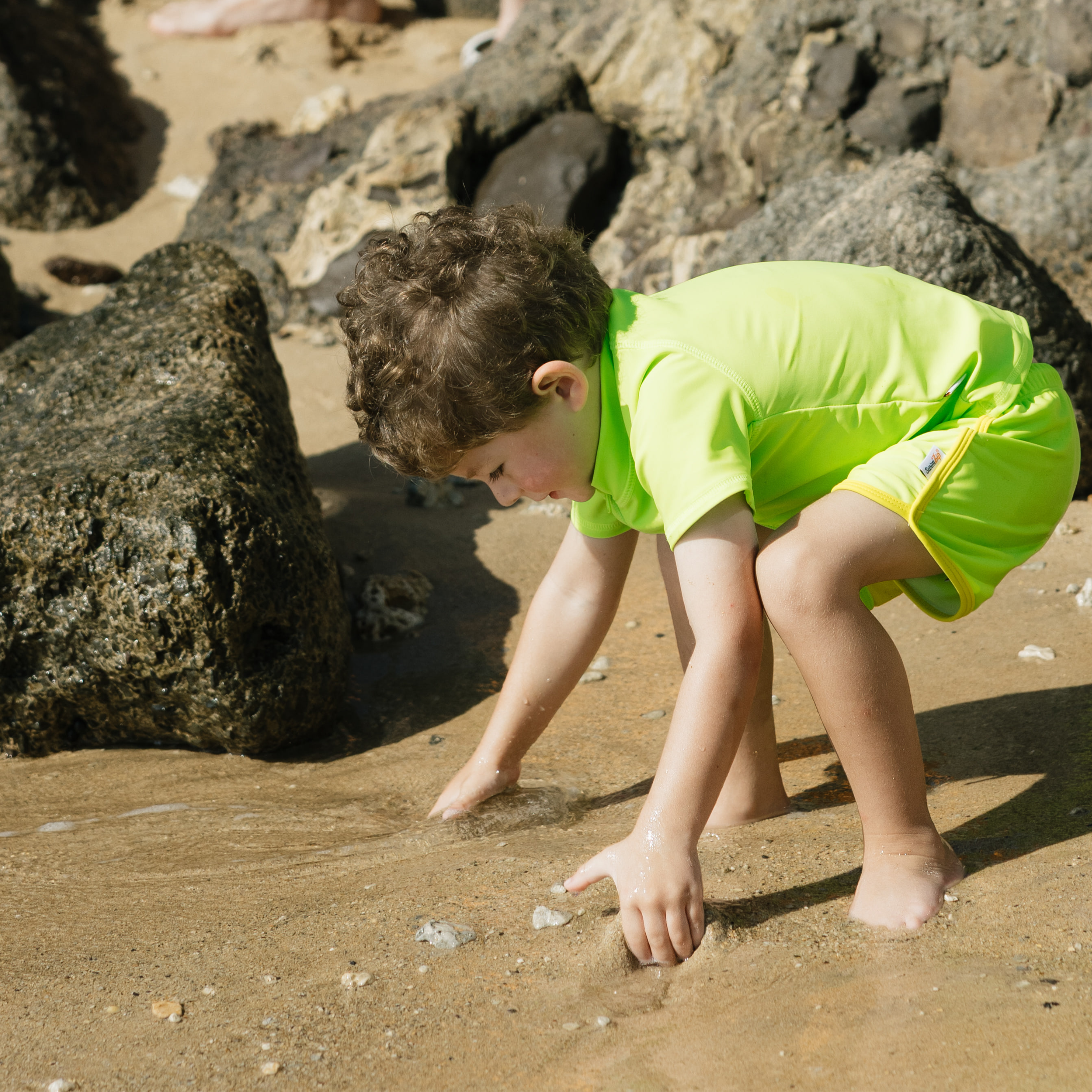 Kids Swim Track Shorts | "Volt"-SwimZip UPF 50+ Sun Protective Swimwear & UV Zipper Rash Guards-pos7