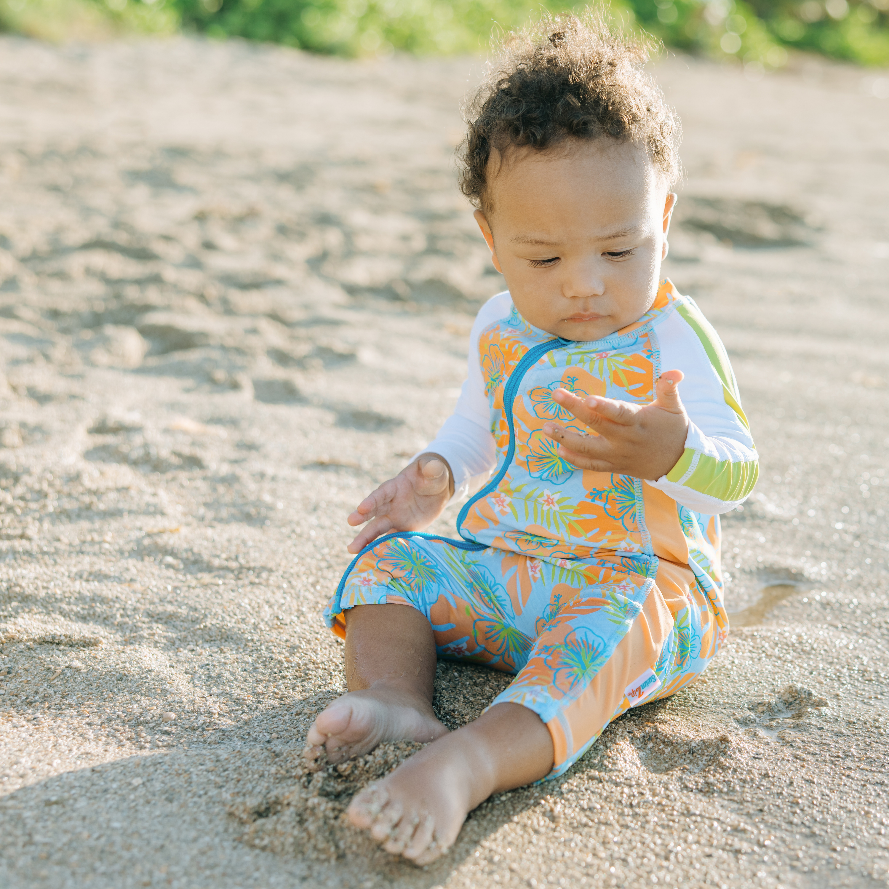 Sunsuit - Long Sleeve Romper Swimsuit | "Groovy"-SwimZip UPF 50+ Sun Protective Swimwear & UV Zipper Rash Guards-pos3