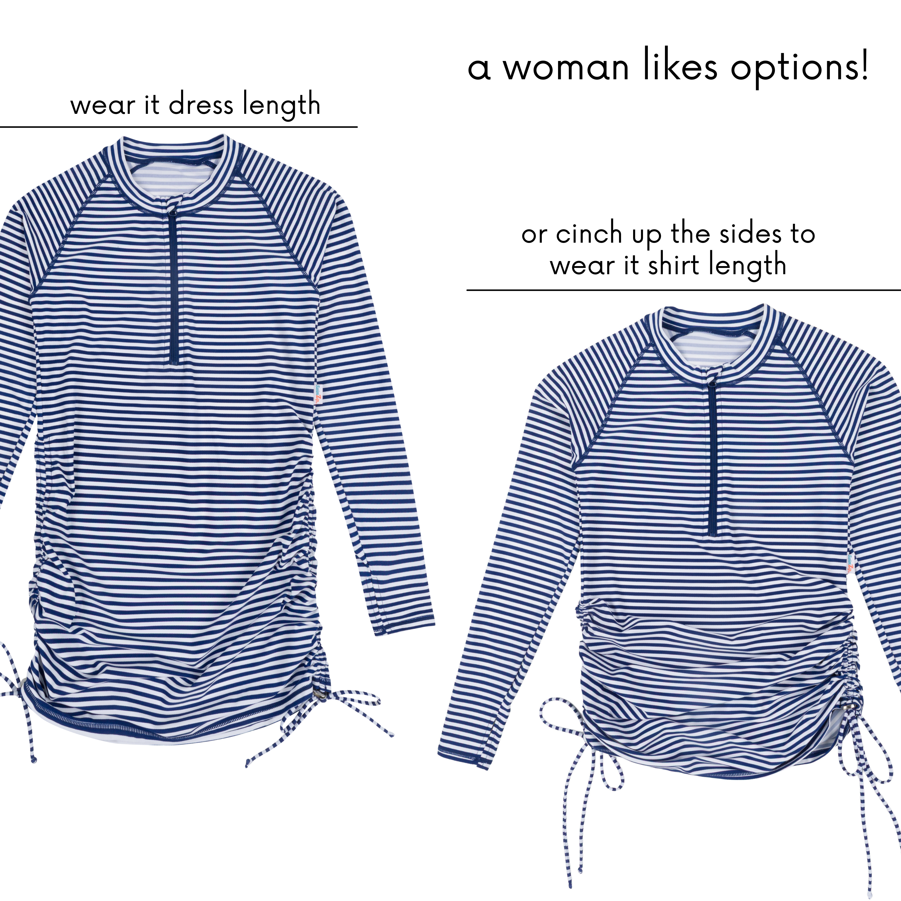 Women's Half Zip Swim Dress Cover Up | "Stunner"-SwimZip UPF 50+ Sun Protective Swimwear & UV Zipper Rash Guards-pos7