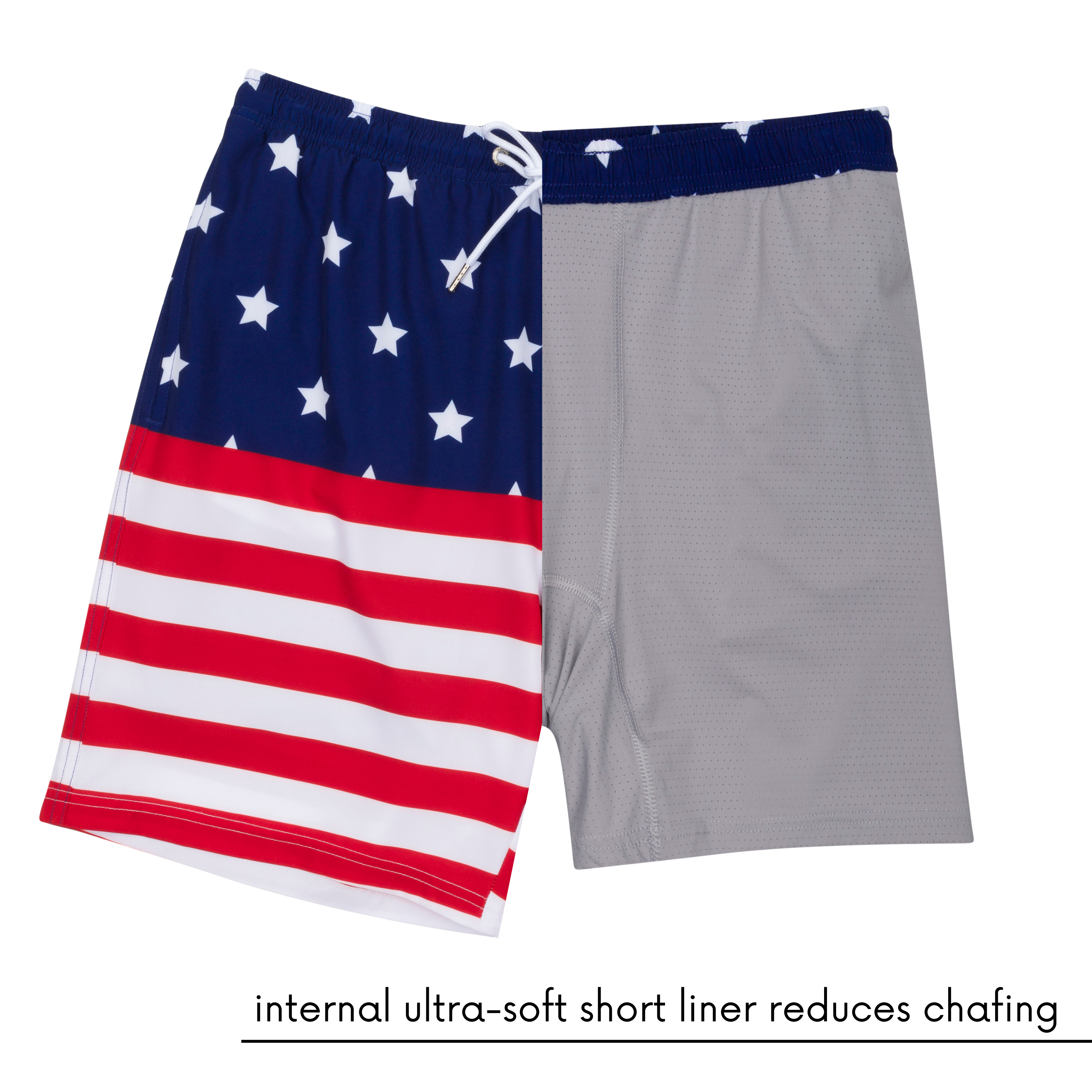 Men's 8" Swim Trunks Boxer Brief Liner | "Americana"-SwimZip UPF 50+ Sun Protective Swimwear & UV Zipper Rash Guards-pos9