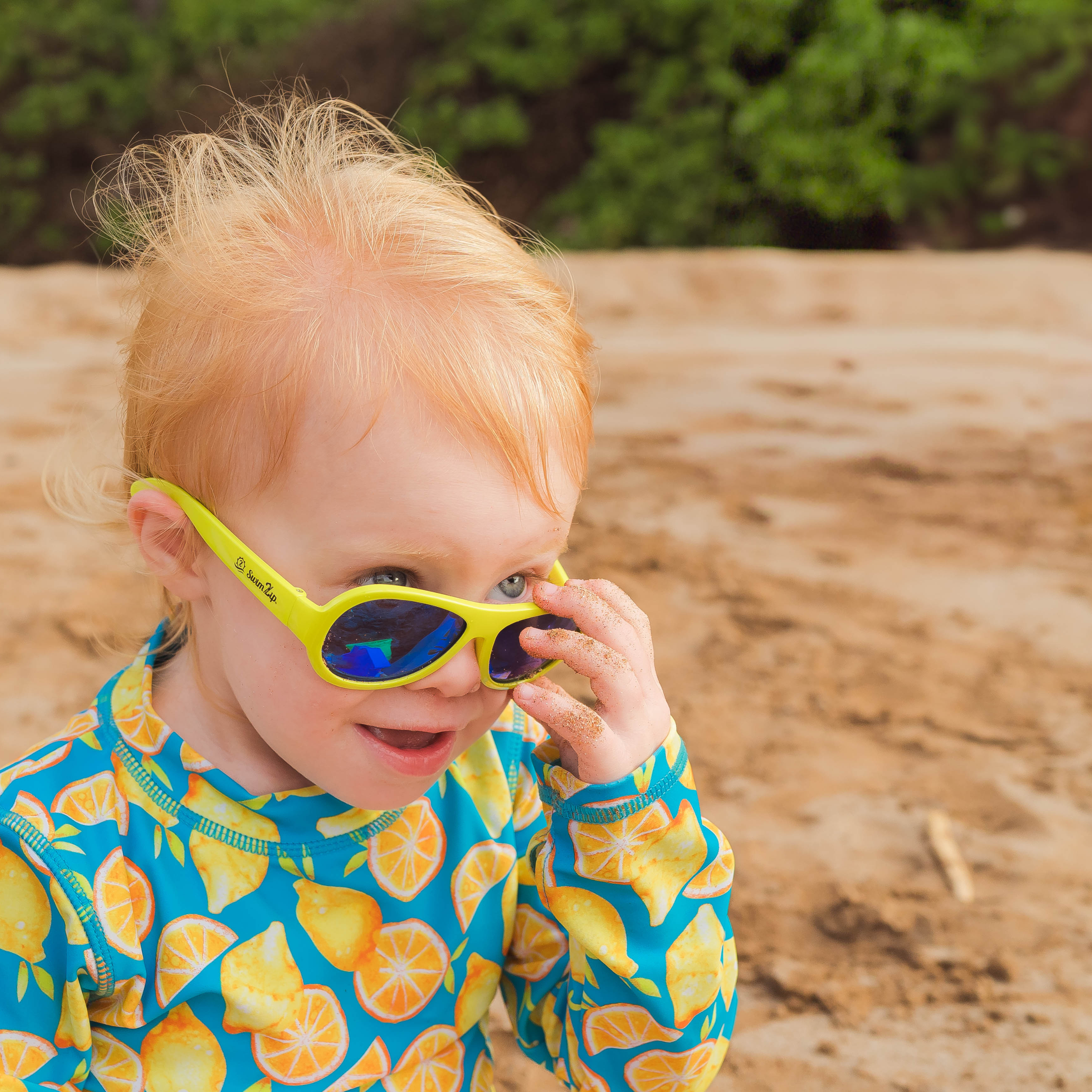 Kids Aviator Sunglasses - Sulphur Yellow-SwimZip UPF 50+ Sun Protective Swimwear & UV Zipper Rash Guards-pos3