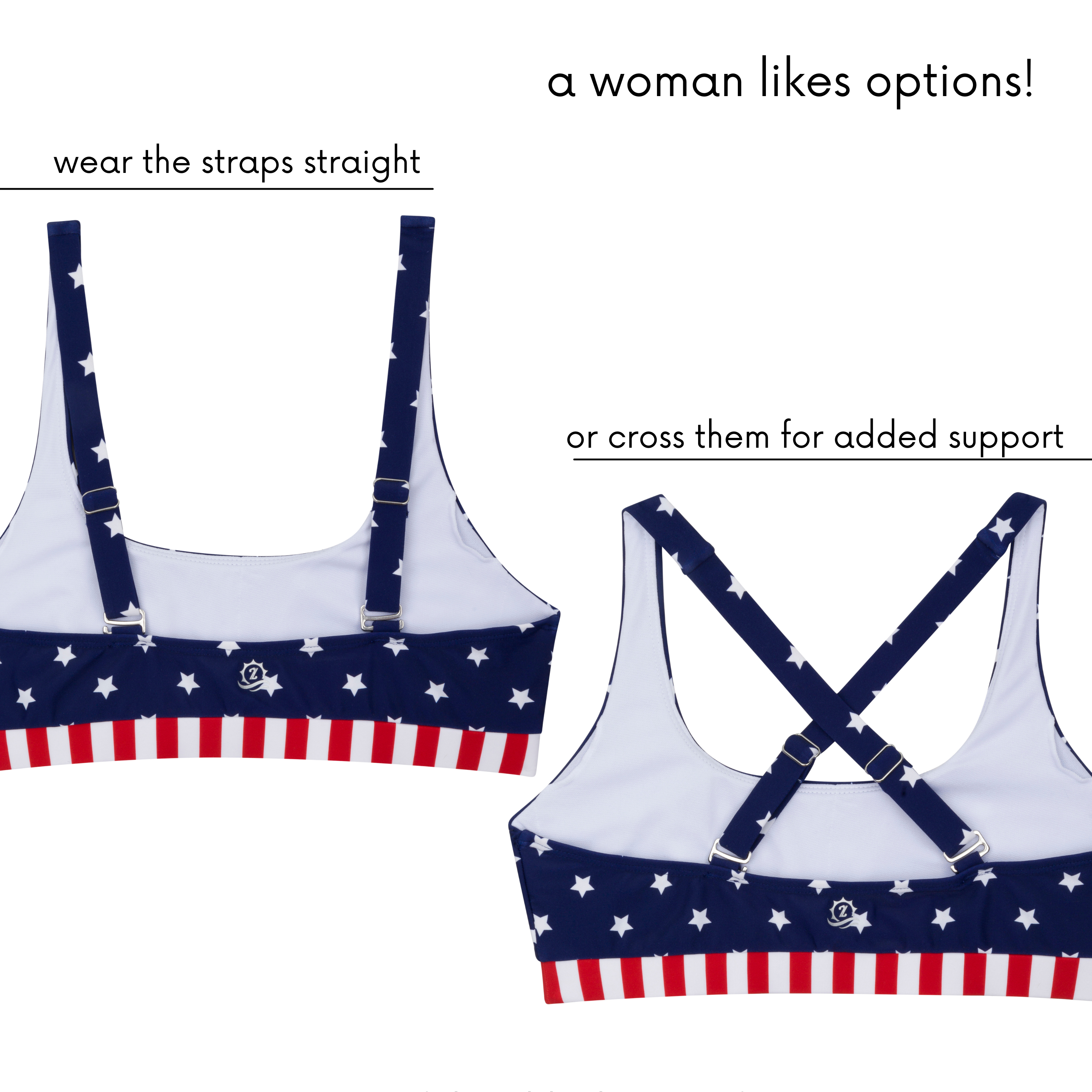 Women's Scoop Neck Bikini Top | "Americana"-SwimZip UPF 50+ Sun Protective Swimwear & UV Zipper Rash Guards-pos8