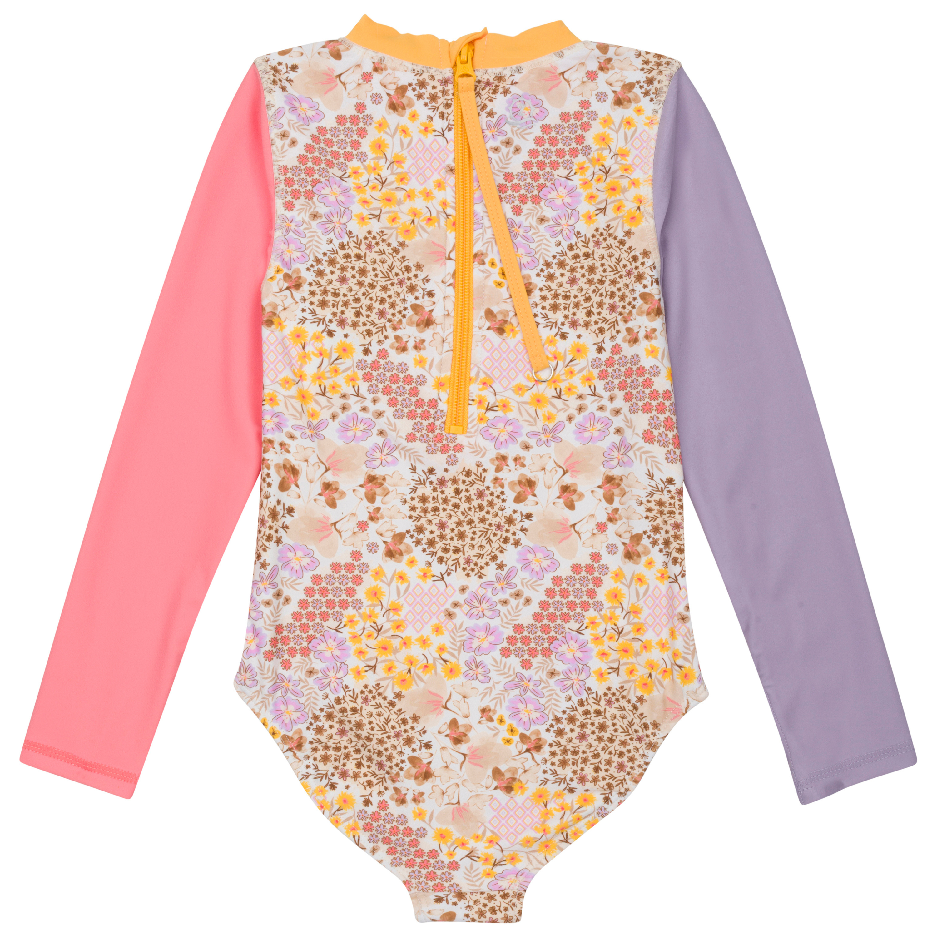 Girls Long Sleeve Surf Suit (One Piece Bodysuit) | "Meadows"-SwimZip UPF 50+ Sun Protective Swimwear & UV Zipper Rash Guards-pos13