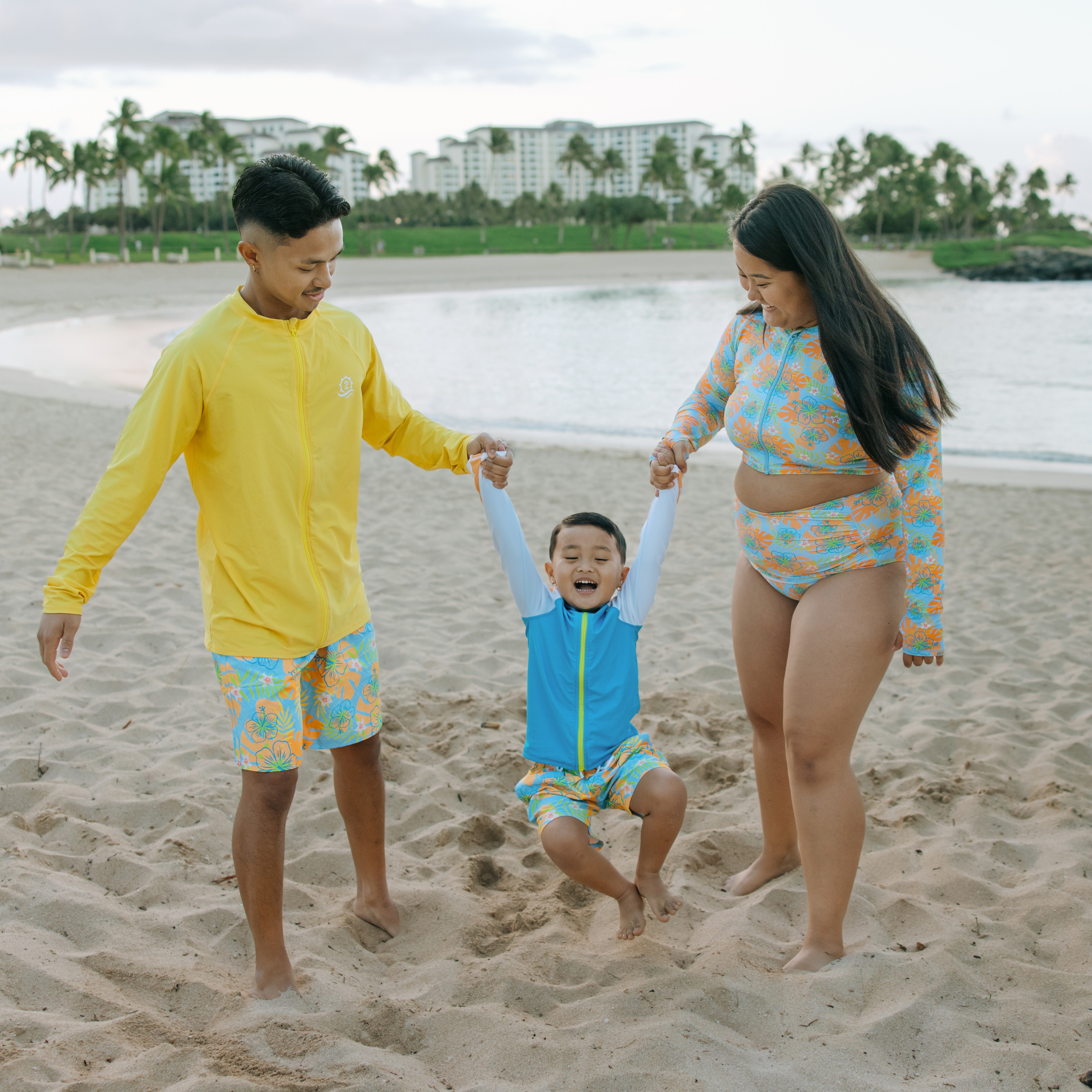 Men's 8" Swim Trunks Boxer Brief Liner | "Groovy"-SwimZip UPF 50+ Sun Protective Swimwear & UV Zipper Rash Guards-pos3