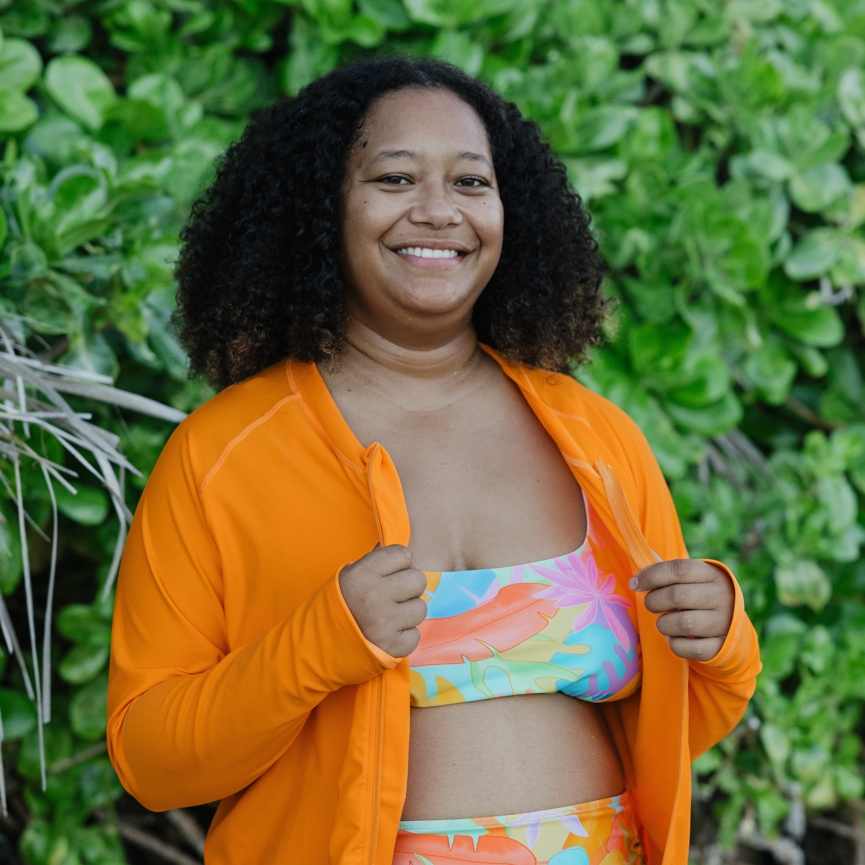Women's Scoop Neck Bikini Top Plus Size | "Vibrant Vacay"-SwimZip UPF 50+ Sun Protective Swimwear & UV Zipper Rash Guards-pos7