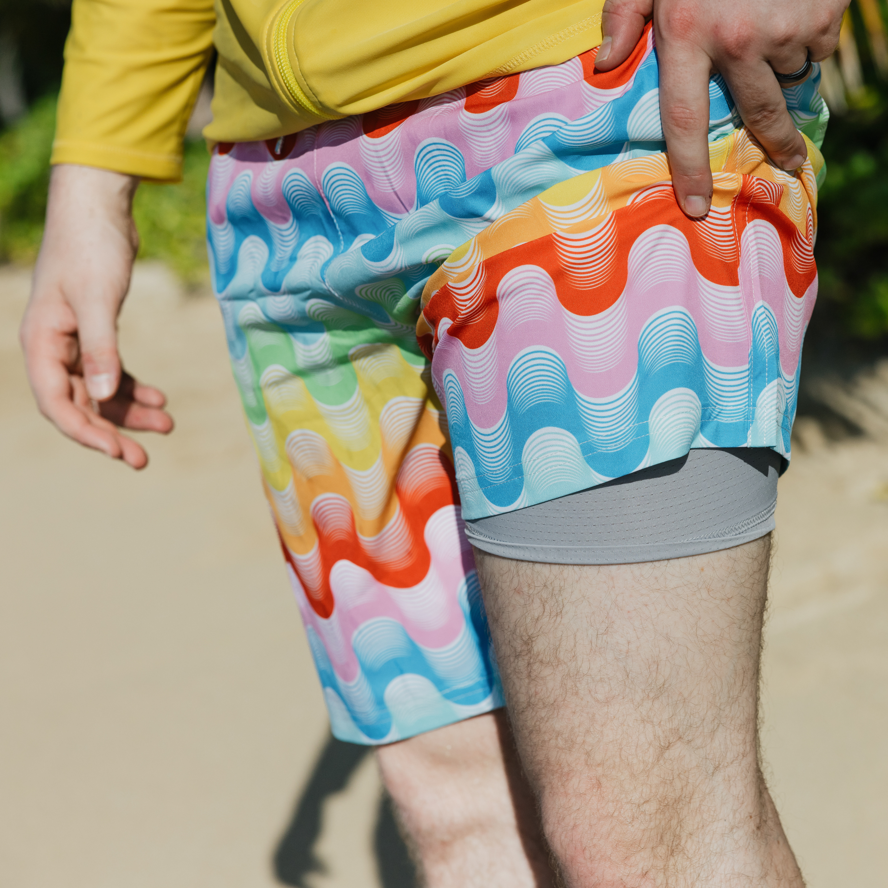 Men's 8" Swim Trunks Boxer Brief Liner | "Surf's Up"-SwimZip UPF 50+ Sun Protective Swimwear & UV Zipper Rash Guards-pos7