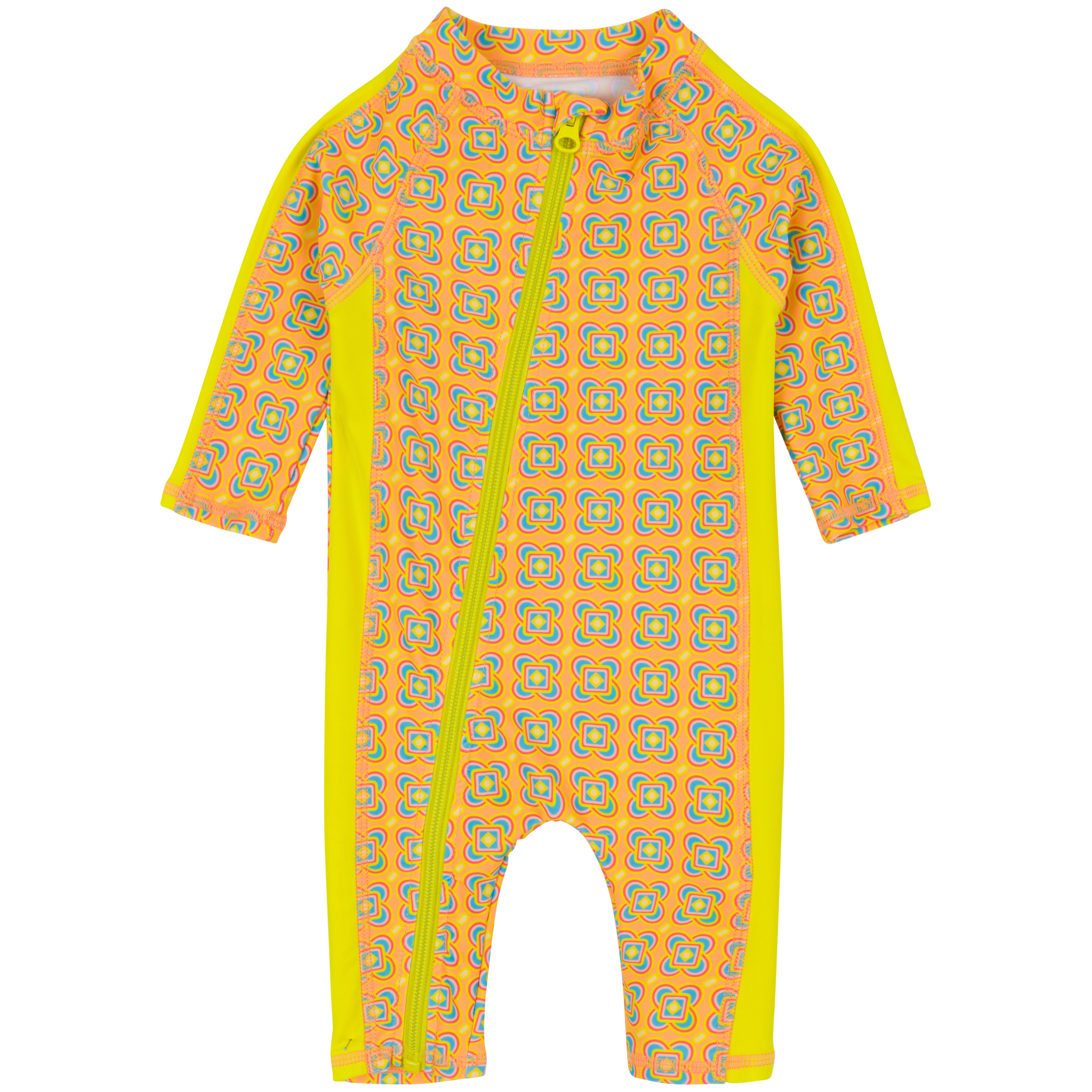 Sunsuit - Long Sleeve Romper Swimsuit | "Kaleidoscope"-SwimZip UPF 50+ Sun Protective Swimwear & UV Zipper Rash Guards-pos1