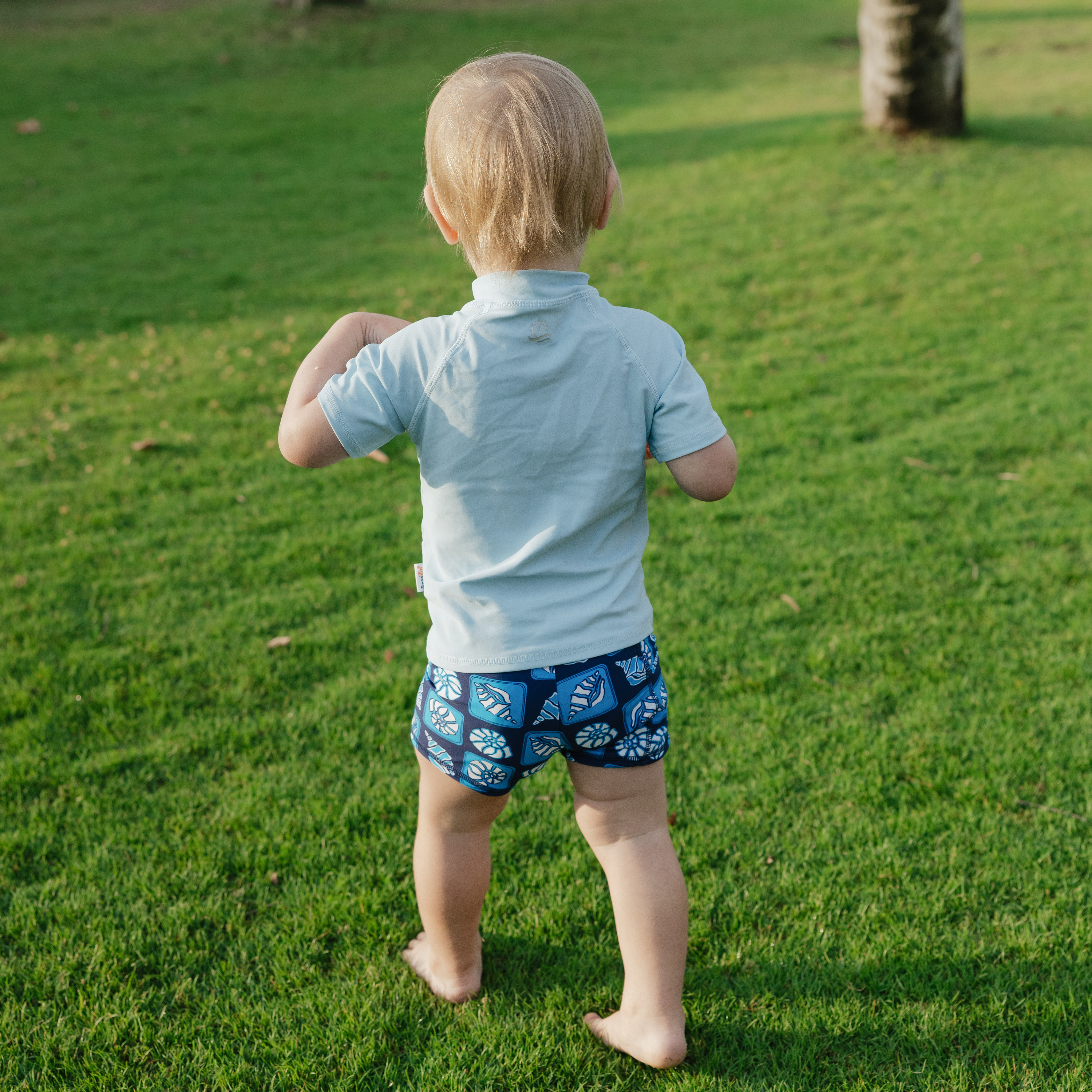Kids Euro Swim Shorties | "Coastal"-SwimZip UPF 50+ Sun Protective Swimwear & UV Zipper Rash Guards-pos8