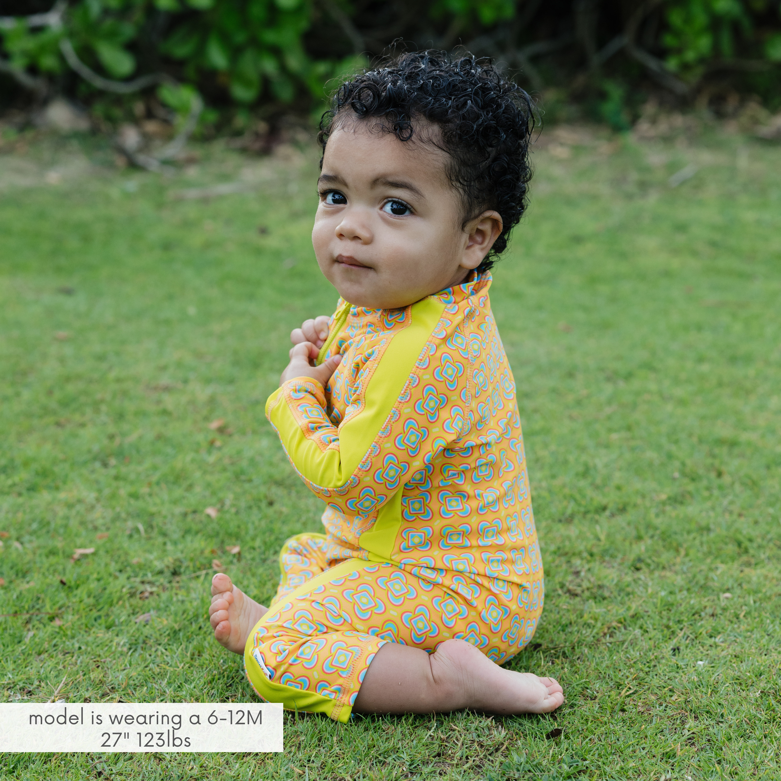 Sunsuit - Long Sleeve Romper Swimsuit | "Kaleidoscope"-SwimZip UPF 50+ Sun Protective Swimwear & UV Zipper Rash Guards-pos2