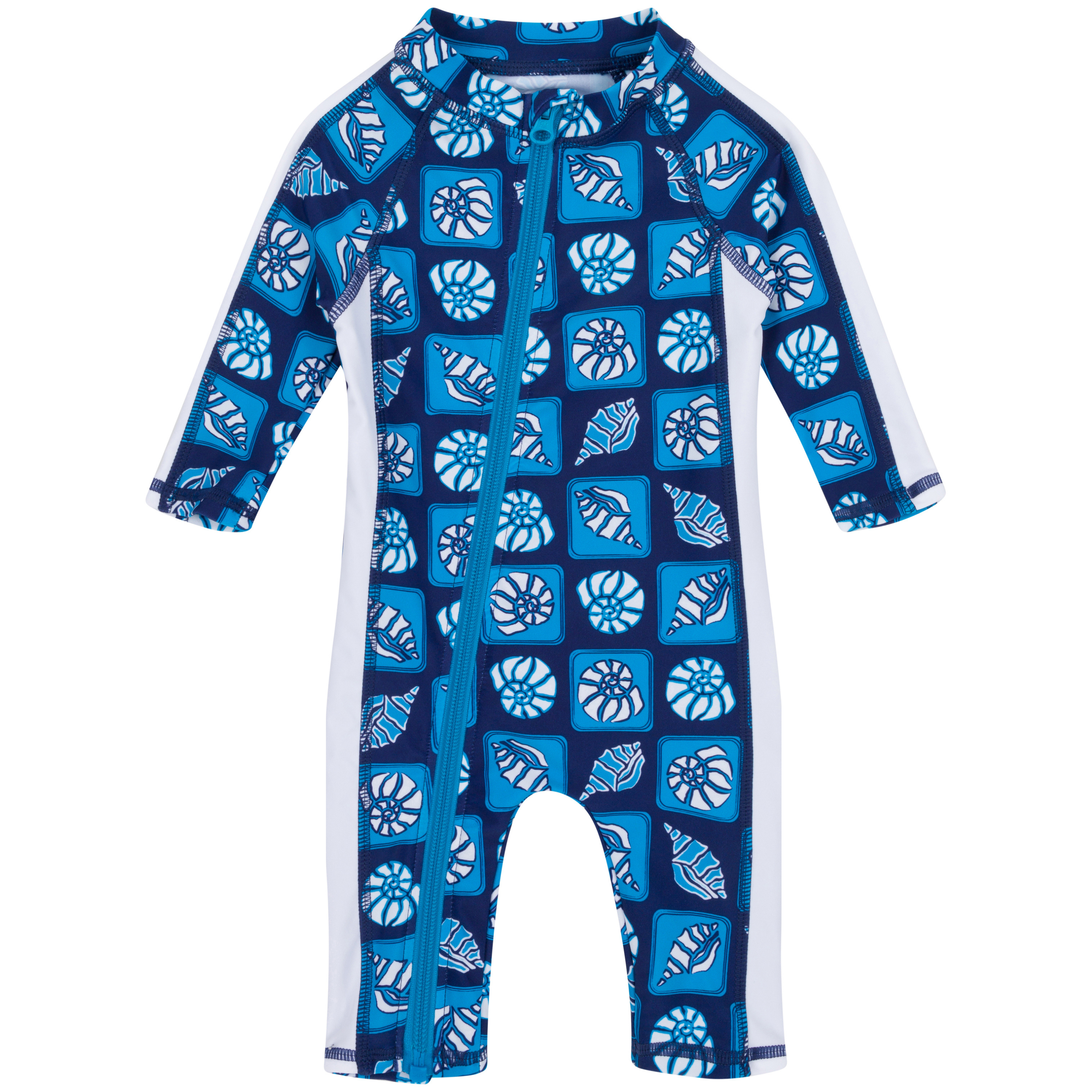 Sunsuit - Long Sleeve Romper Swimsuit | "Coastal"-0-6 Month-Coastal-SwimZip UPF 50+ Sun Protective Swimwear & UV Zipper Rash Guards-pos1