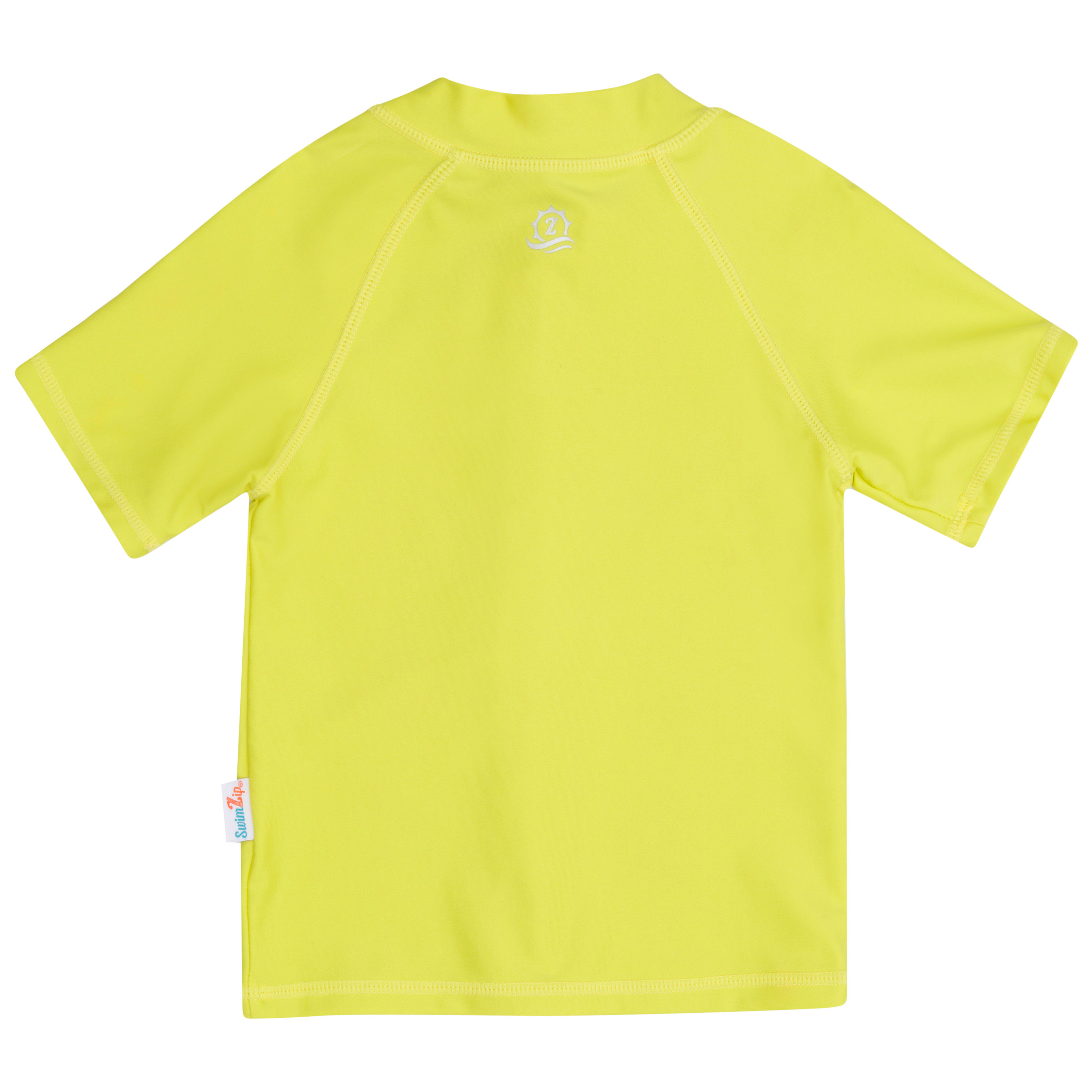Kids Short Sleeve Zipper Rash Guard Swim Shirt | “Sulphur Yellow”-SwimZip UPF 50+ Sun Protective Swimwear & UV Zipper Rash Guards-pos13