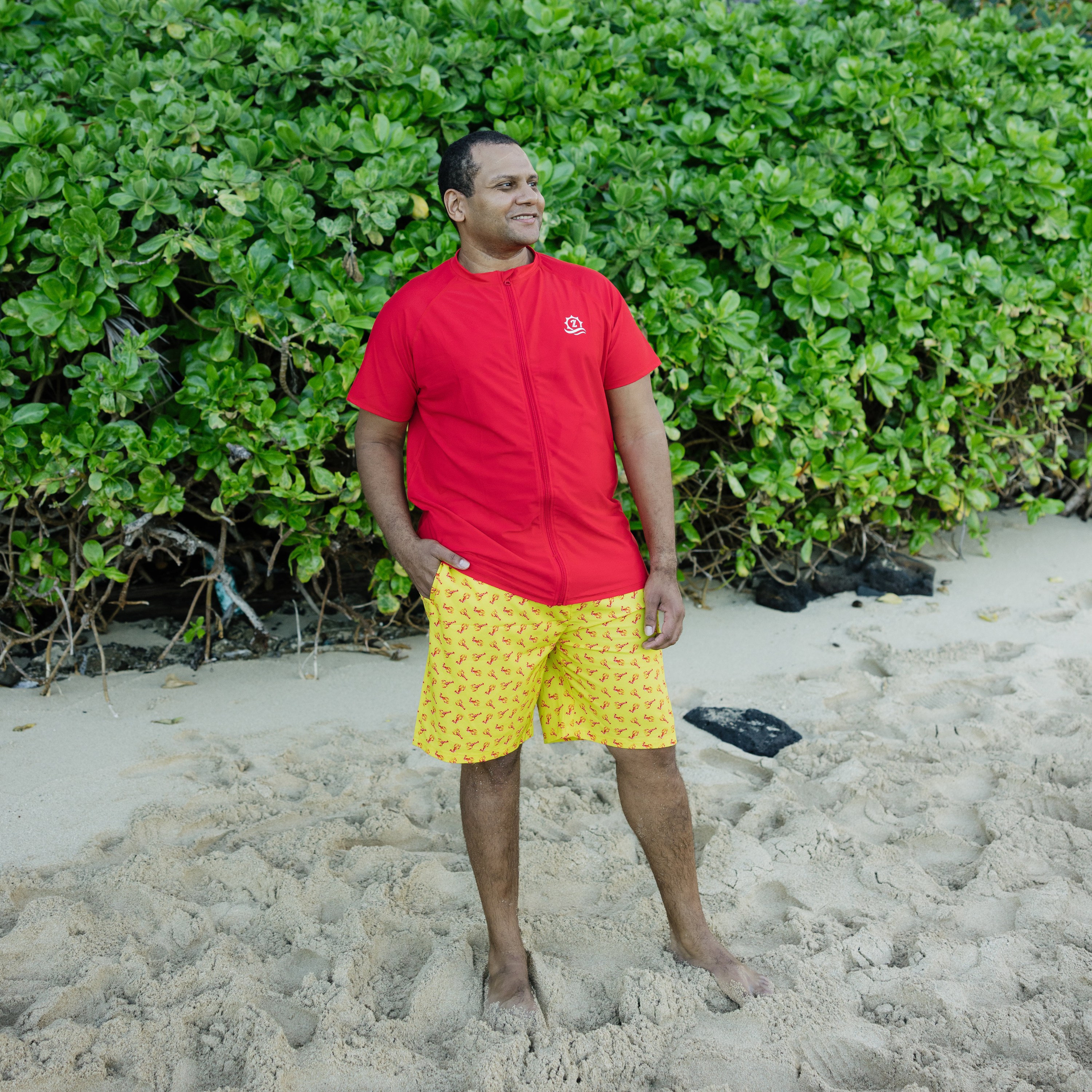 Men's 8" Swim Trunks Boxer Brief Liner | "Lobster"-SwimZip UPF 50+ Sun Protective Swimwear & UV Zipper Rash Guards-pos8