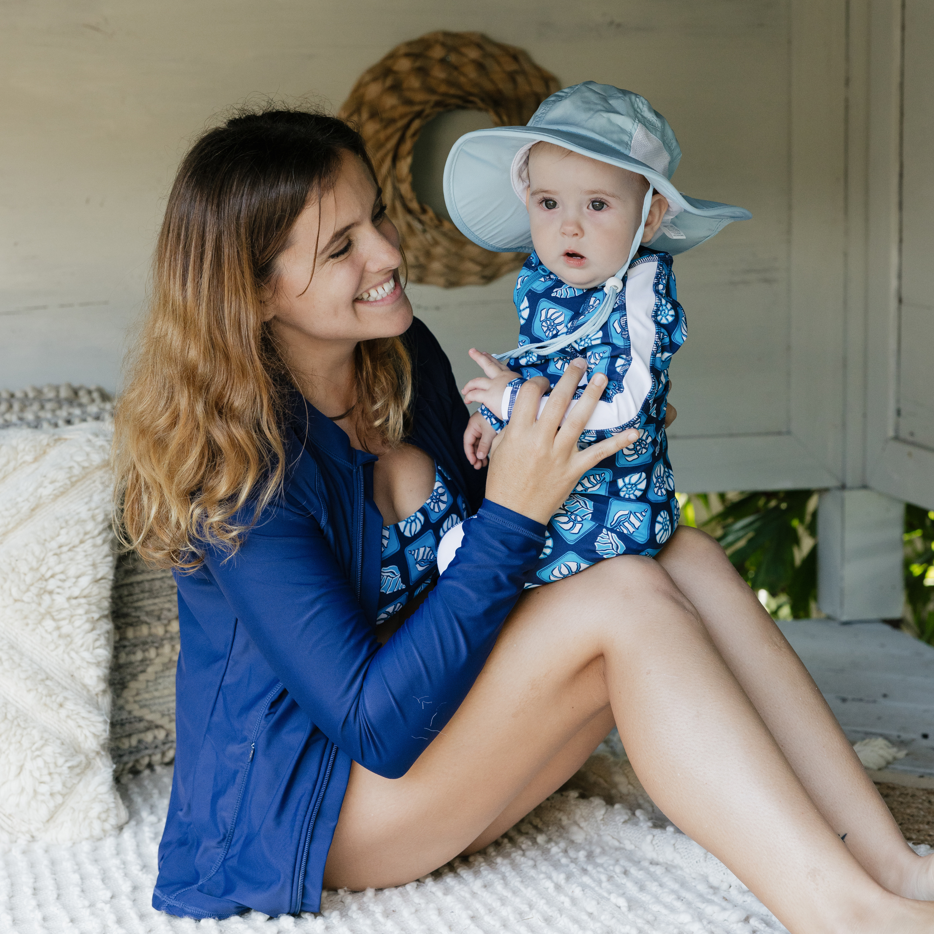 Sunsuit - Long Sleeve Romper Swimsuit | "Coastal"-SwimZip UPF 50+ Sun Protective Swimwear & UV Zipper Rash Guards-pos3