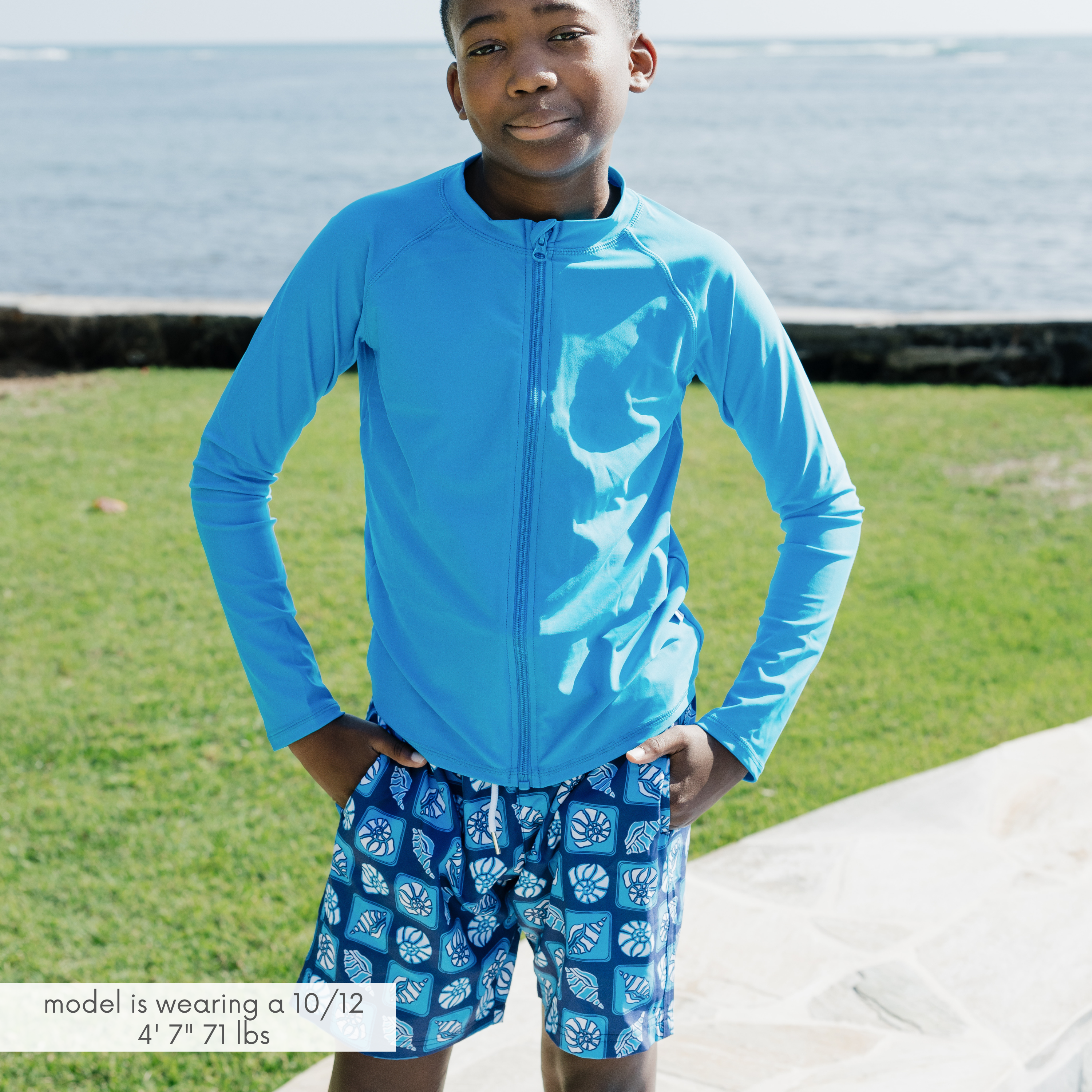 Boys Swim Trunks Boxer Brief Liner (sizes 6-14) | “Coastal"-SwimZip UPF 50+ Sun Protective Swimwear & UV Zipper Rash Guards-pos6