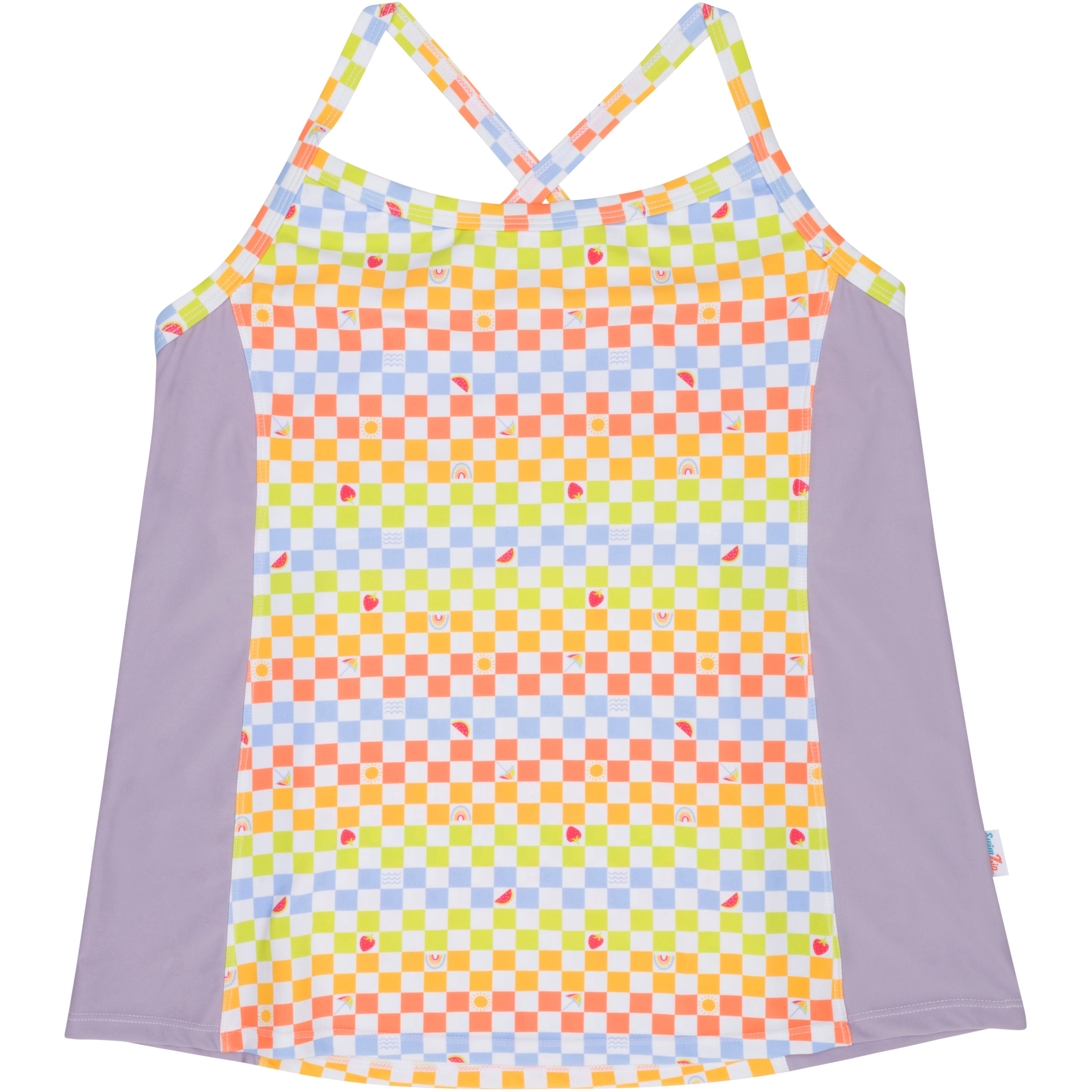 Women’s Strappy A-Line Tankini Top | “Gamified”-SwimZip UPF 50+ Sun Protective Swimwear & UV Zipper Rash Guards-pos1