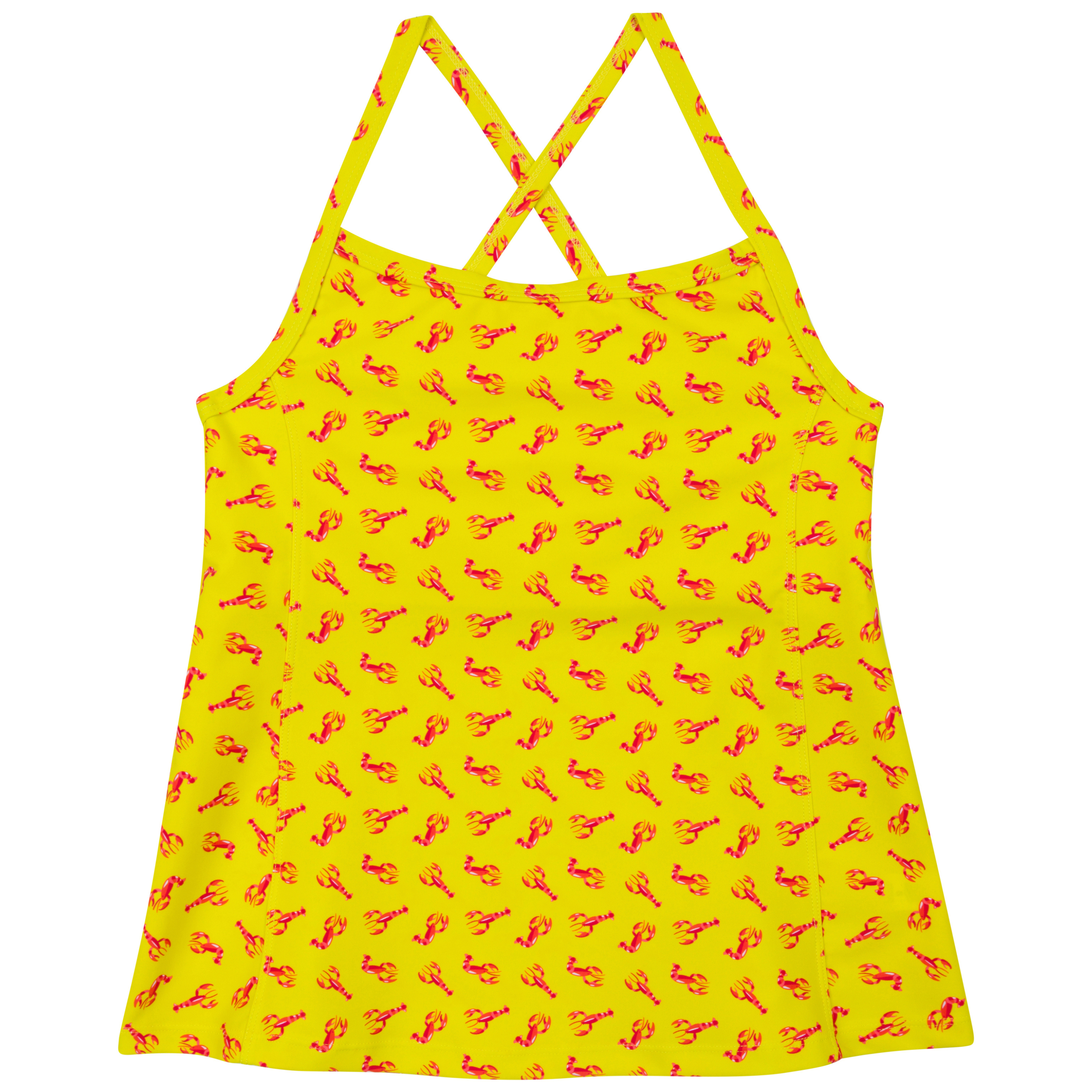 Women’s Strappy A-Line Tankini Top | “Lobster"-SwimZip UPF 50+ Sun Protective Swimwear & UV Zipper Rash Guards-pos1