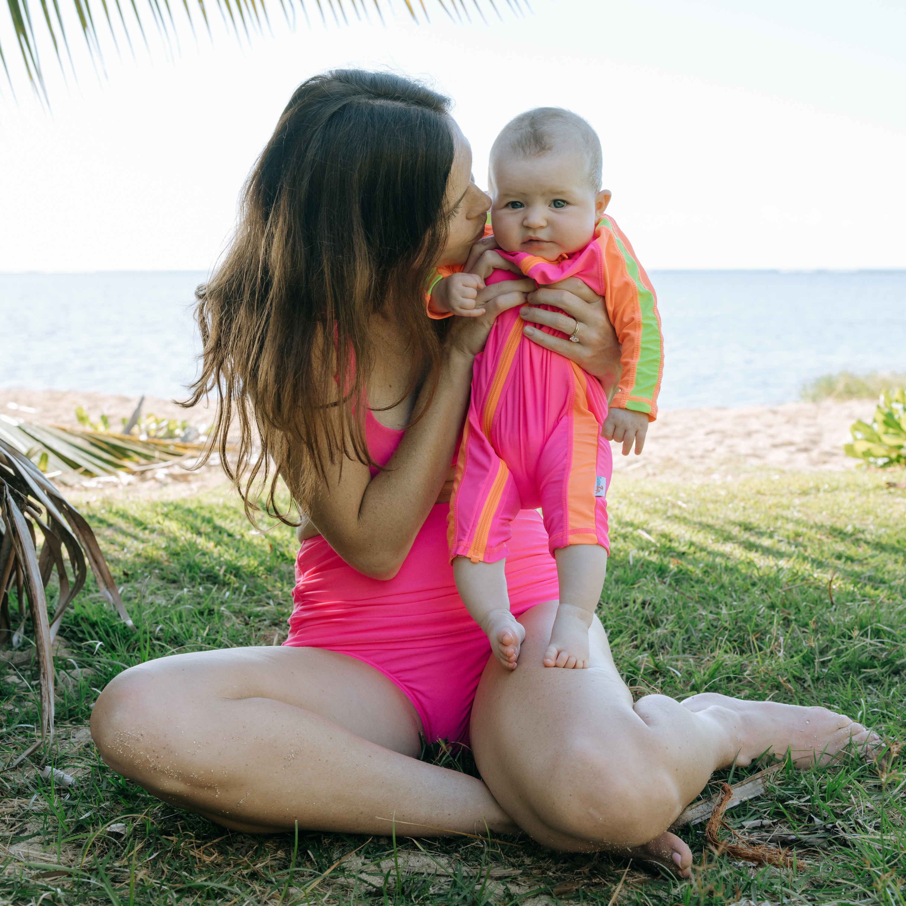 Women's Scoop Neck Bikini Top | "Neon Pink"-SwimZip UPF 50+ Sun Protective Swimwear & UV Zipper Rash Guards-pos9