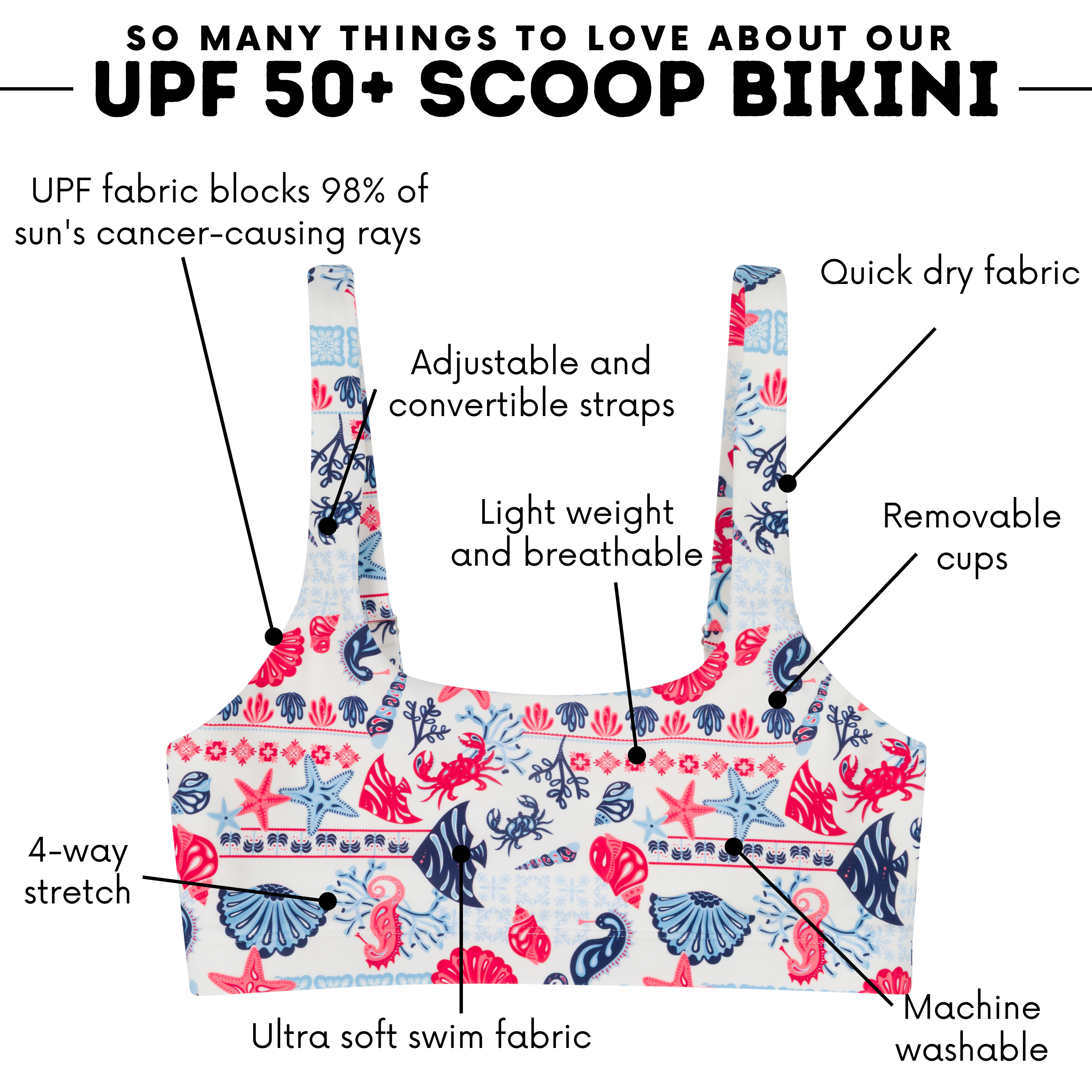 Women's Scoop Neck Bikini Top | "Marina"-SwimZip UPF 50+ Sun Protective Swimwear & UV Zipper Rash Guards-pos4