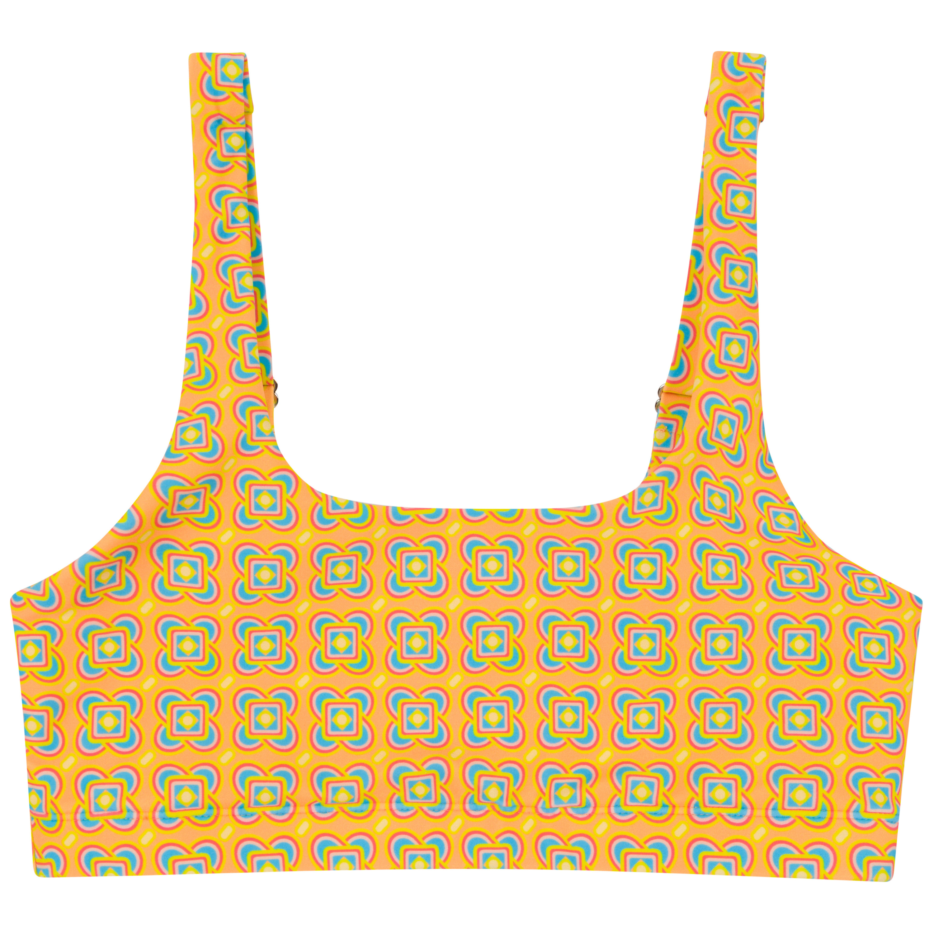 Women's Scoop Neck Bikini Top | "Kaleidoscope"-XS-Kaleidoscope-SwimZip UPF 50+ Sun Protective Swimwear & UV Zipper Rash Guards-pos1