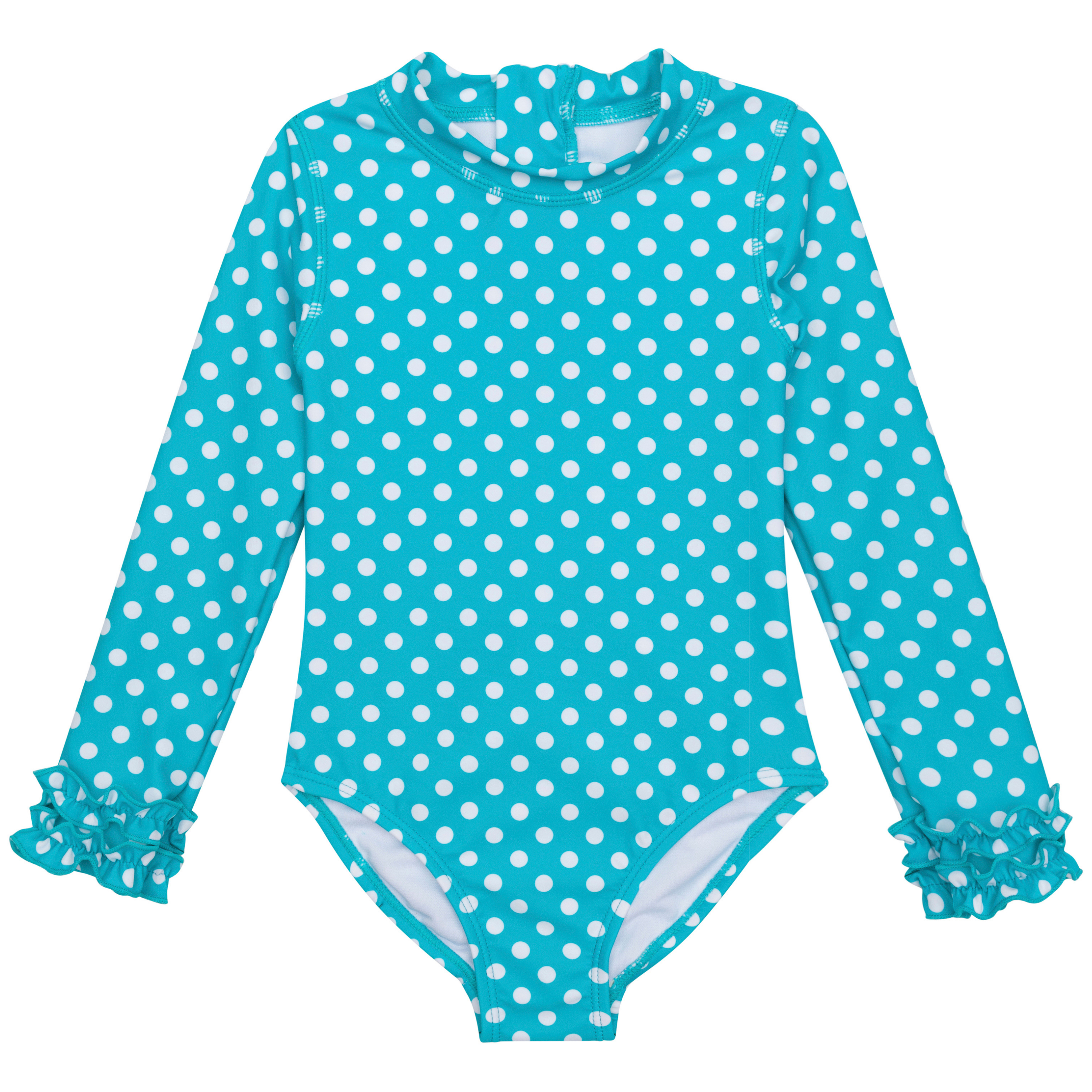 Girls Long Sleeve Surf Suit (One Piece Bodysuit) | "Scuba Sassy Surfer"-0-3 Month-Scuba Sassy Surfer-SwimZip UPF 50+ Sun Protective Swimwear & UV Zipper Rash Guards-pos1