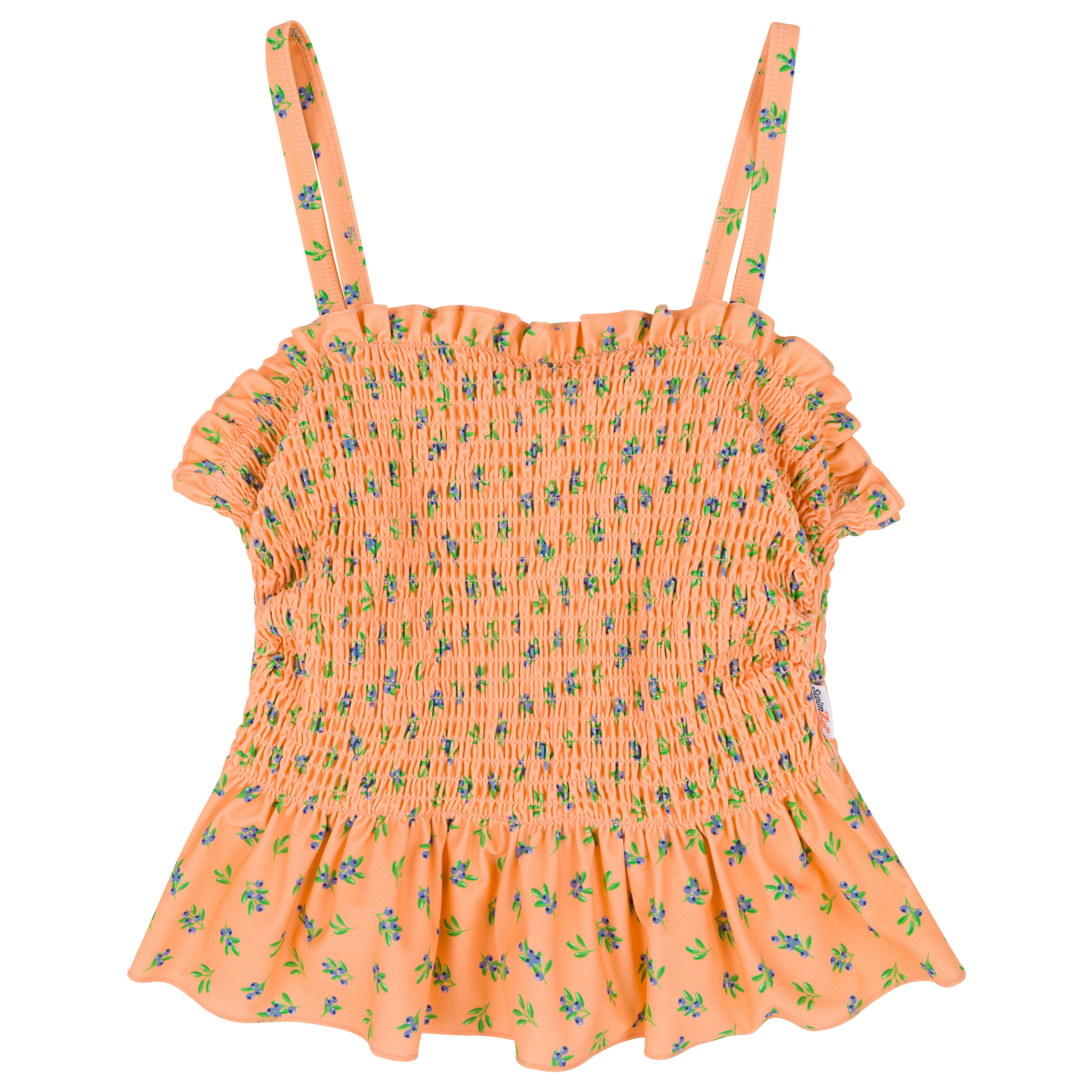 Women’s Smocked Tankini Top | “Berry Bliss"-XS-Berry Bliss-SwimZip UPF 50+ Sun Protective Swimwear & UV Zipper Rash Guards-pos1