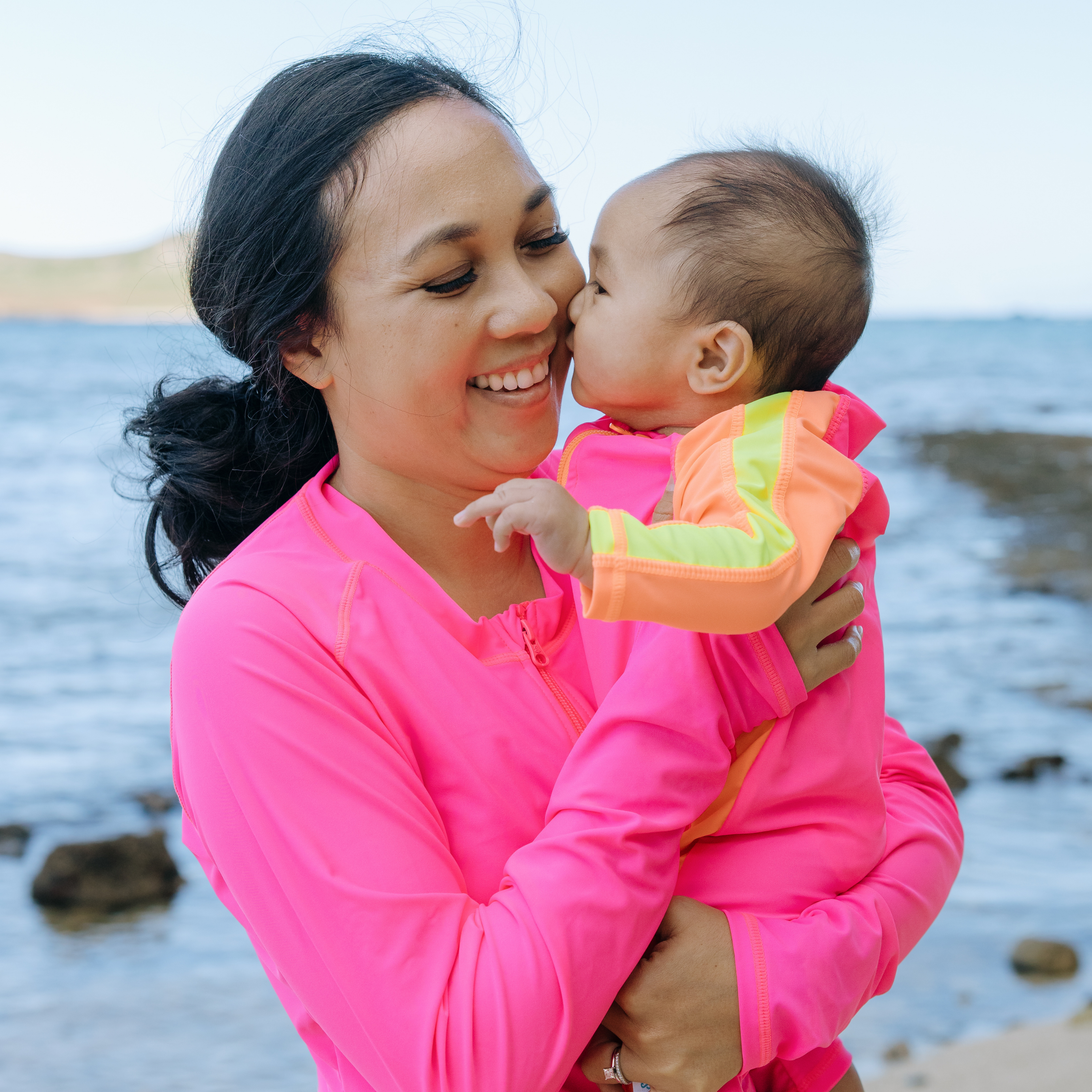 Sunsuit - Long Sleeve Romper Swimsuit | "Neon Pink/Orange"-SwimZip UPF 50+ Sun Protective Swimwear & UV Zipper Rash Guards-pos11