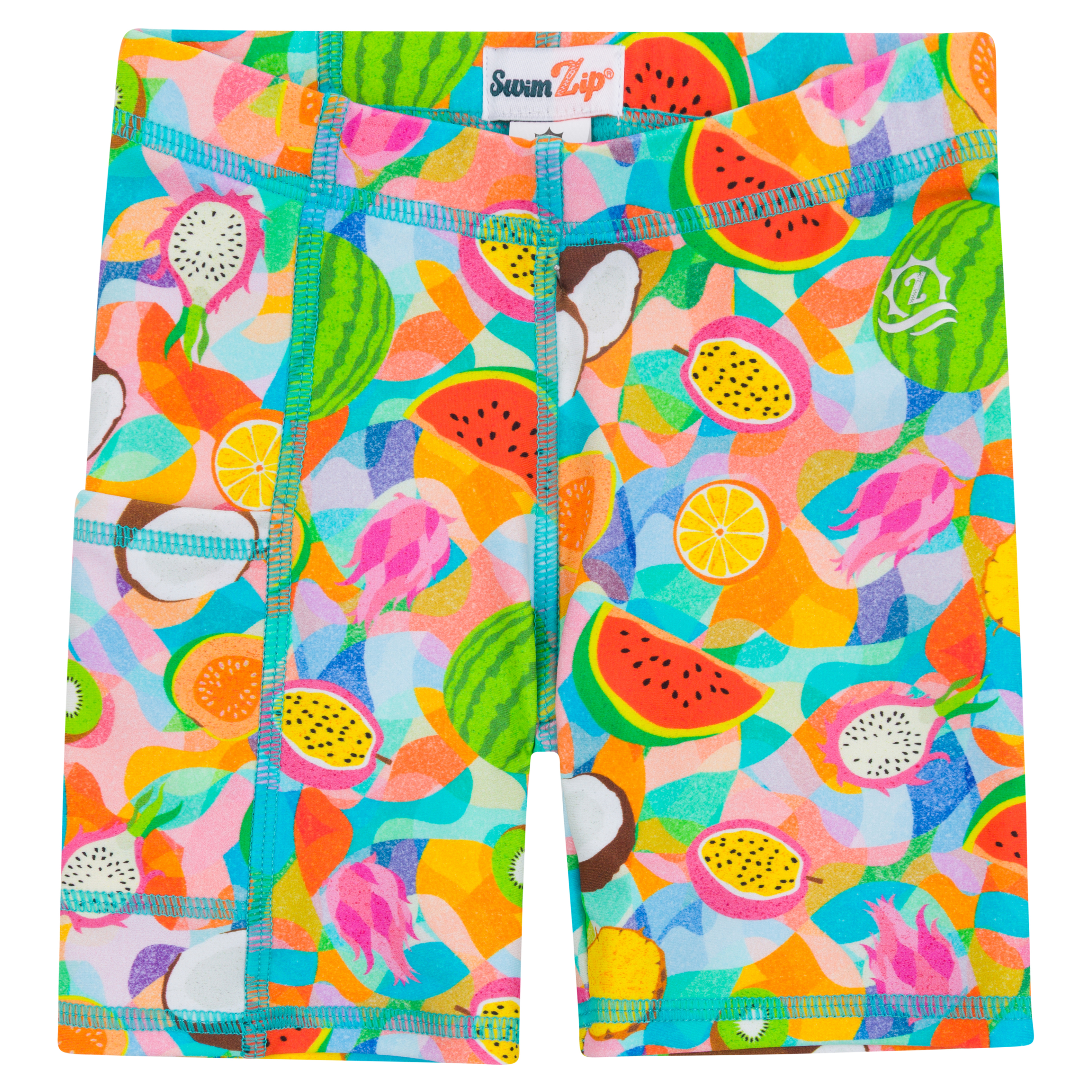 Kids Jammers Swim Shorts | "Fruit Salad"-2T-Fruit Salad-SwimZip UPF 50+ Sun Protective Swimwear & UV Zipper Rash Guards-pos1