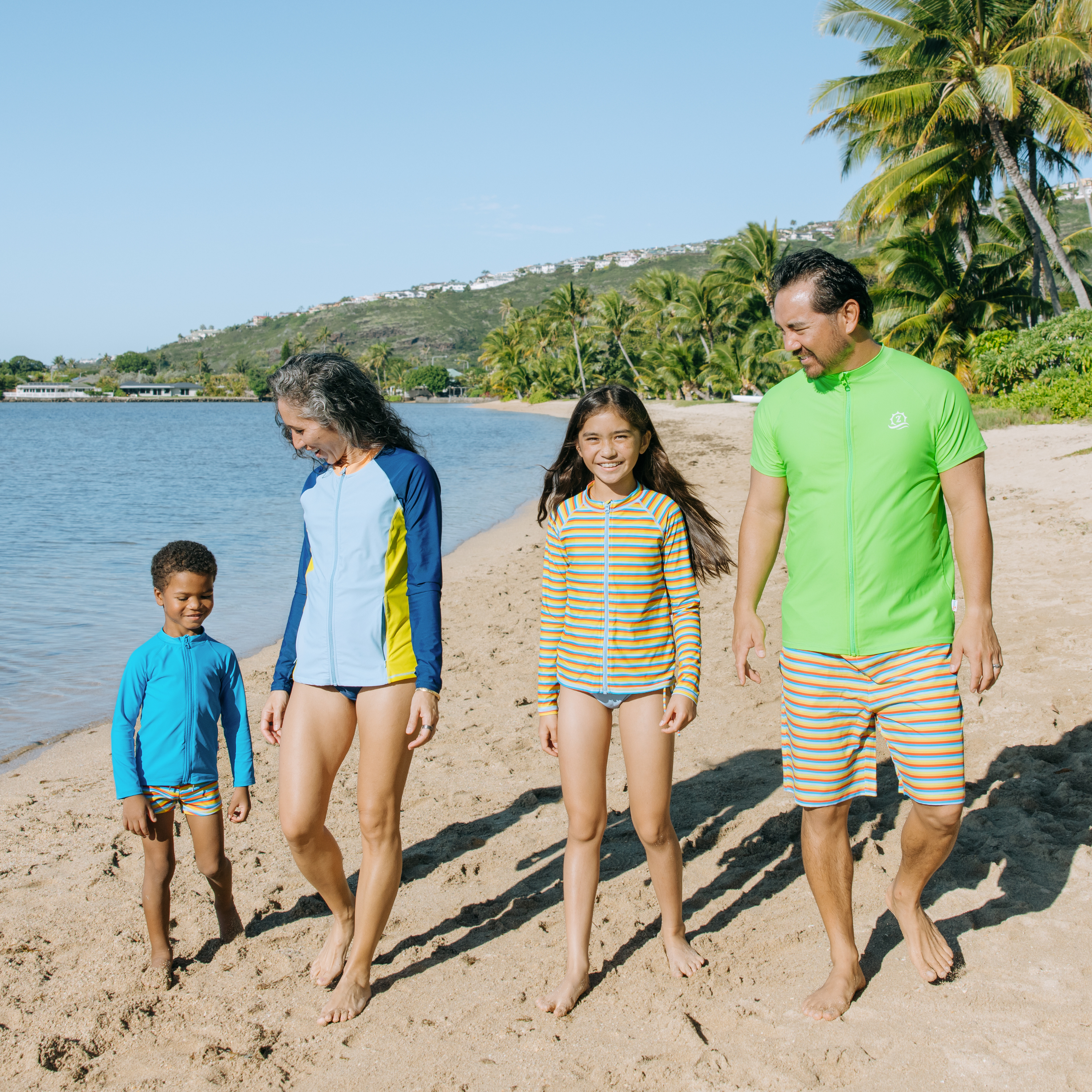 Kids Euro Swim Shorties | "Sunny Stripe"-SwimZip UPF 50+ Sun Protective Swimwear & UV Zipper Rash Guards-pos8