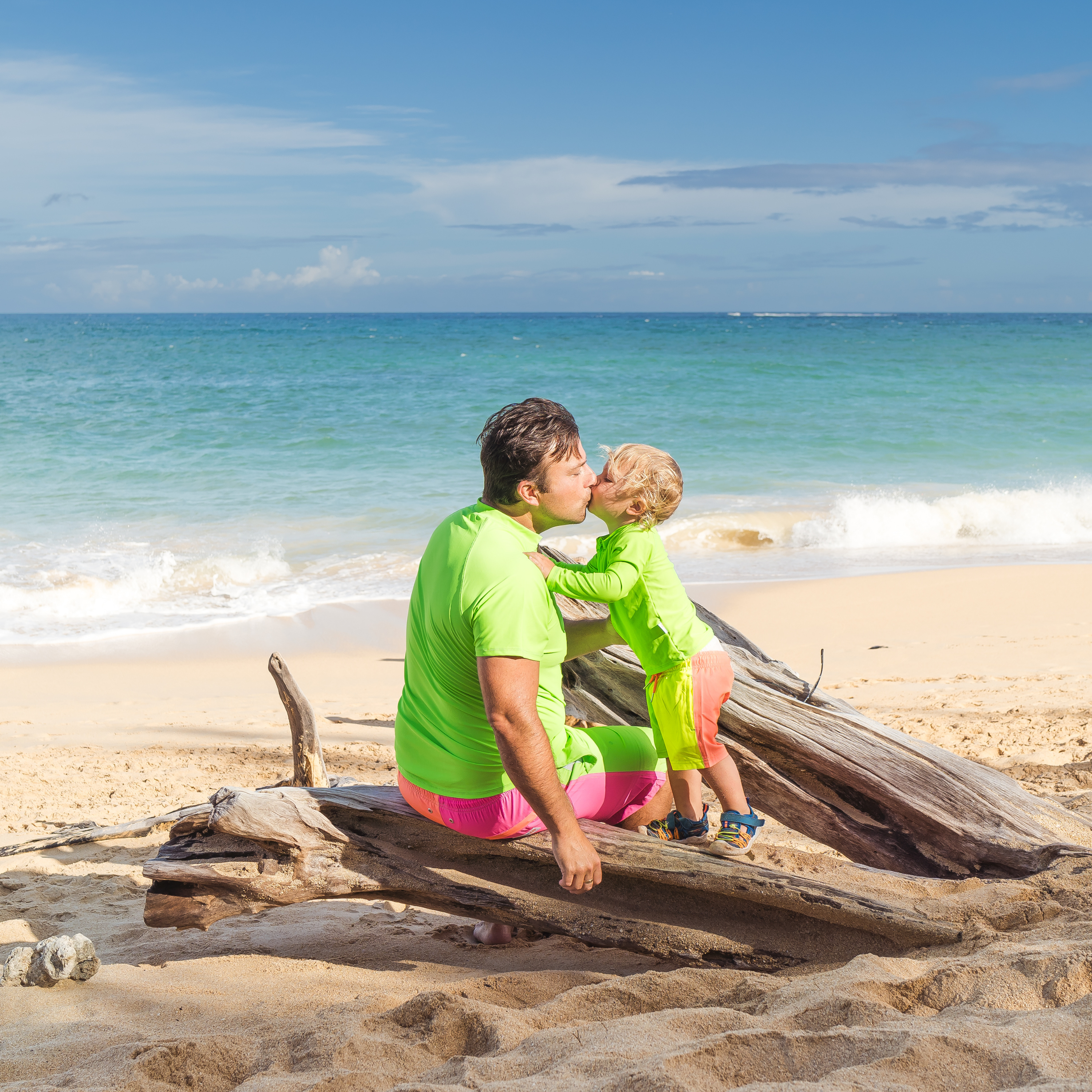 Boys Long Sleeve Zipper Rash Guard and Swim Trunk Set | "Neon Sunrise"-SwimZip UPF 50+ Sun Protective Swimwear & UV Zipper Rash Guards-pos8