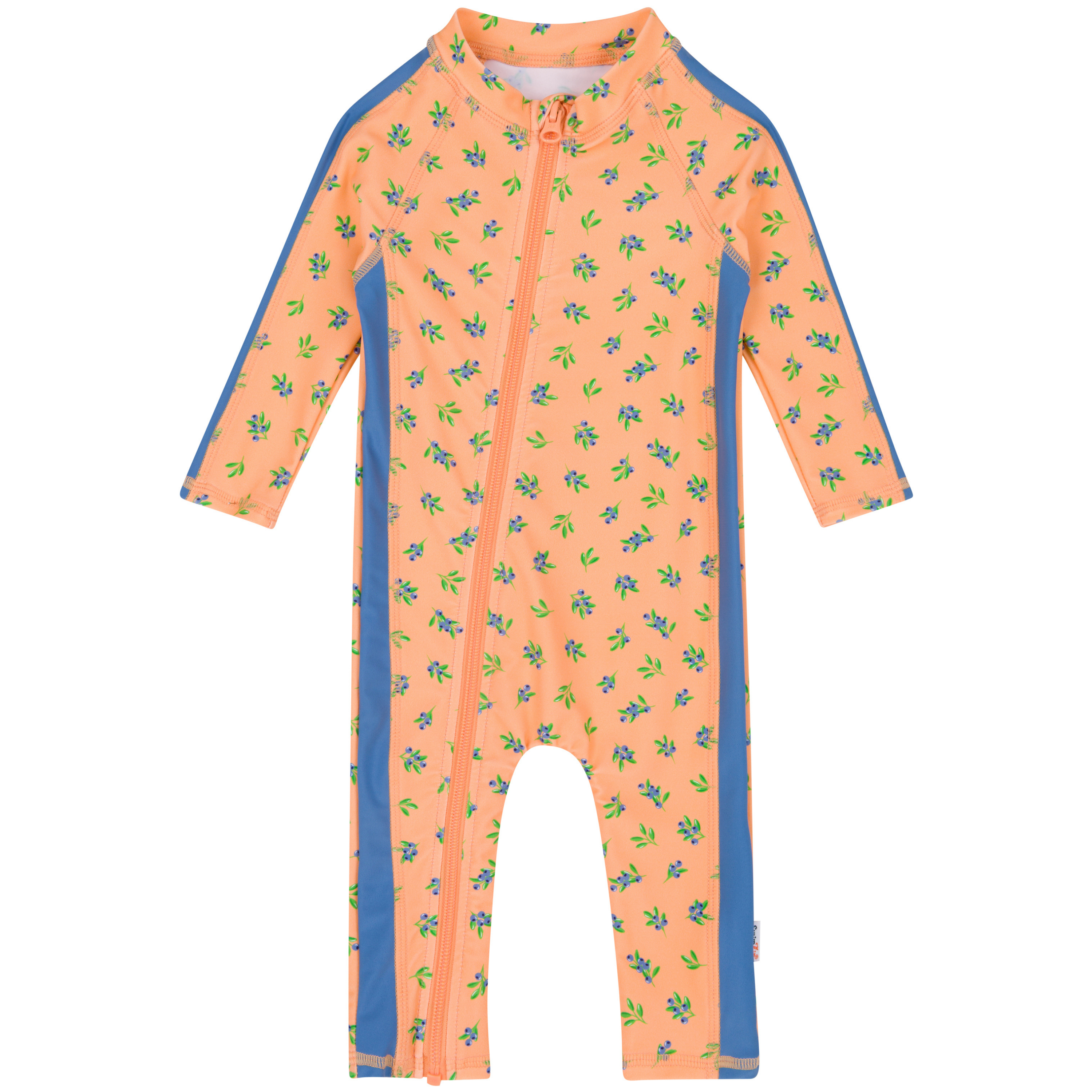 Sunsuit - Long Sleeve Romper Swimsuit | "Berry Bliss"-0-6 Month-Berry Bliss-SwimZip UPF 50+ Sun Protective Swimwear & UV Zipper Rash Guards-pos1