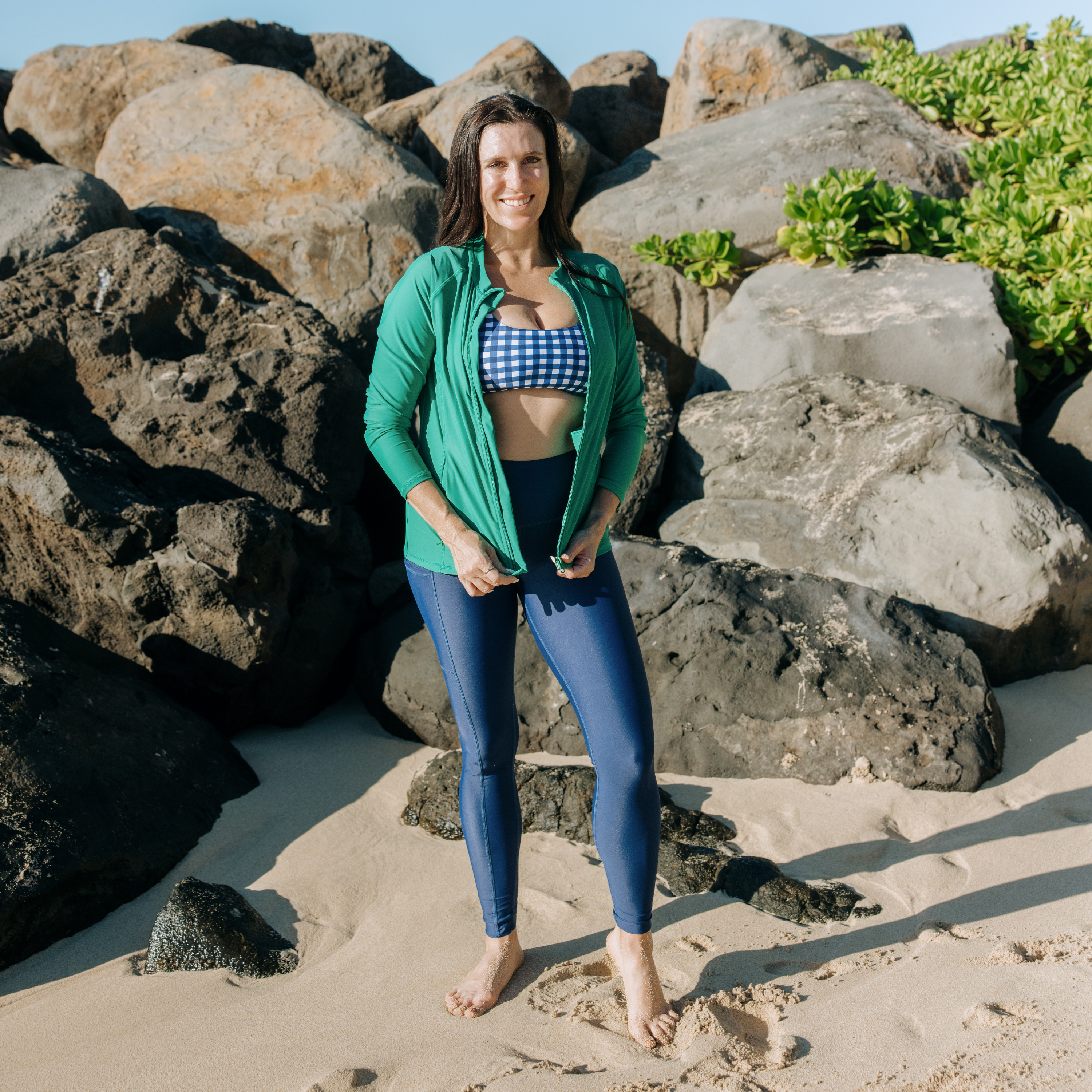Women's Swim Pants | "Navy”-SwimZip UPF 50+ Sun Protective Swimwear & UV Zipper Rash Guards-pos5
