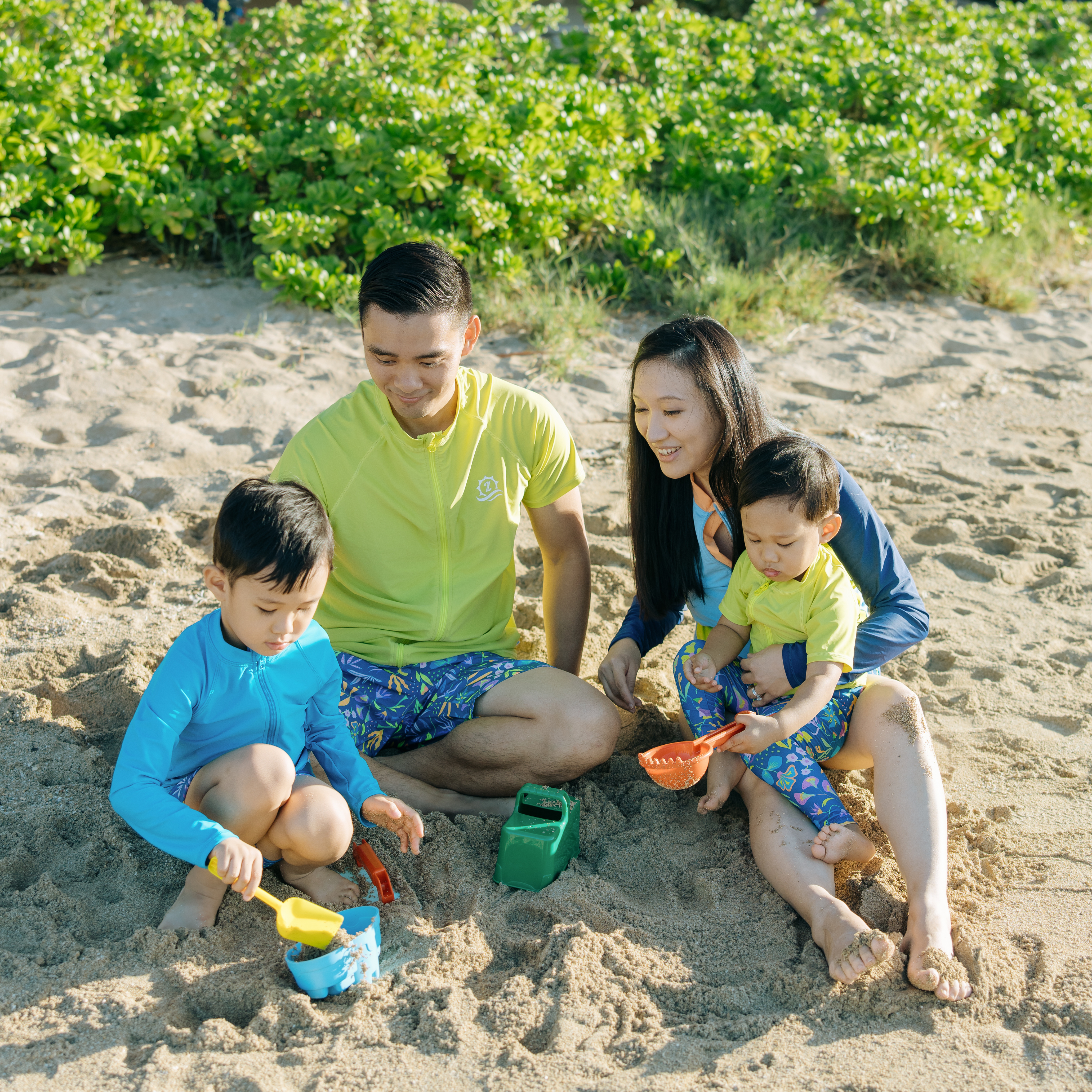 Kids Euro Swim Shorties | "Tropadelic"-SwimZip UPF 50+ Sun Protective Swimwear & UV Zipper Rash Guards-pos5