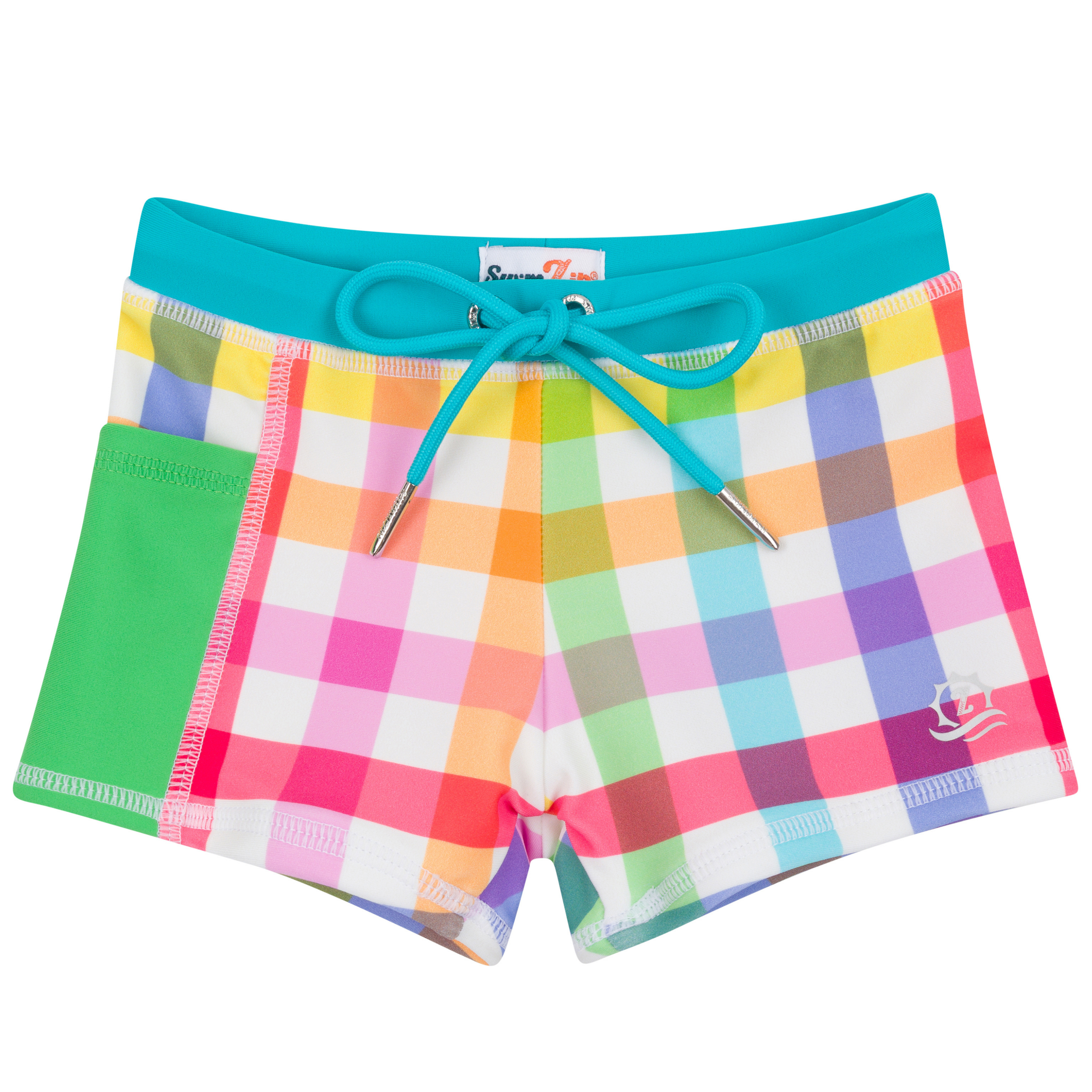 Kids Euro Swim Shorties | "Picnic Party"-6-12 Month-Picnic Party-SwimZip UPF 50+ Sun Protective Swimwear & UV Zipper Rash Guards-pos1