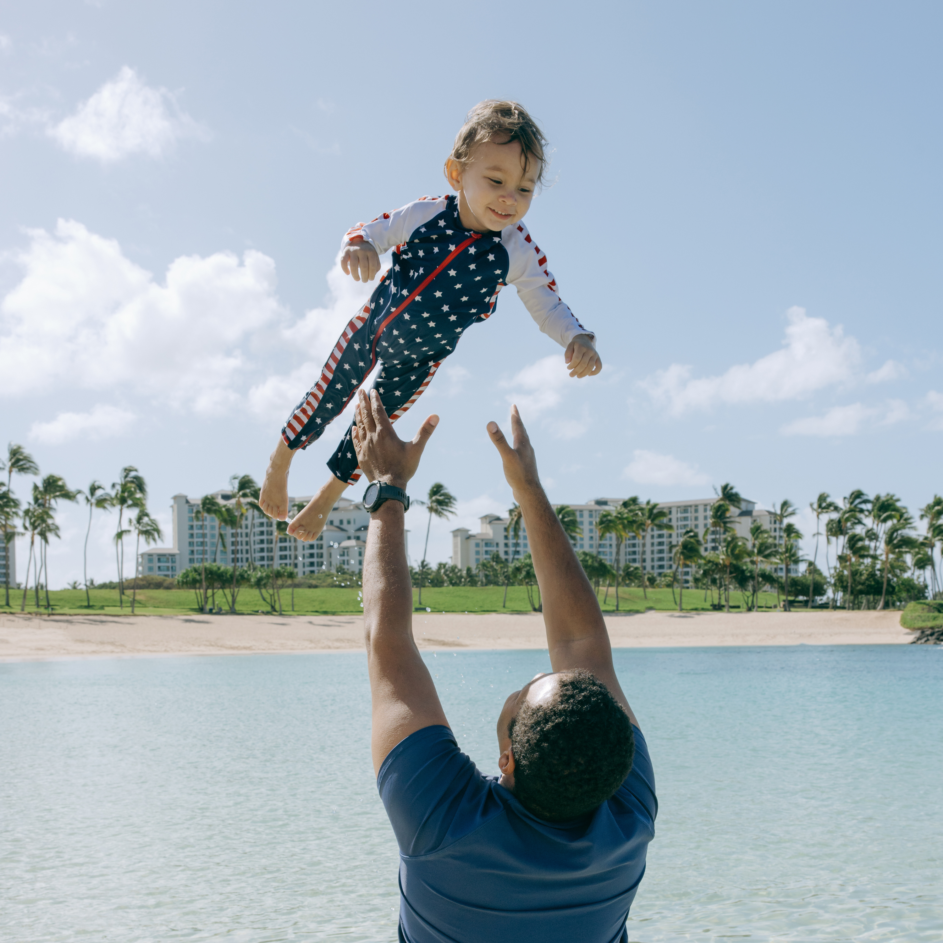 Sunsuit - Long Sleeve Romper Swimsuit | "Americana"-SwimZip UPF 50+ Sun Protective Swimwear & UV Zipper Rash Guards-pos3