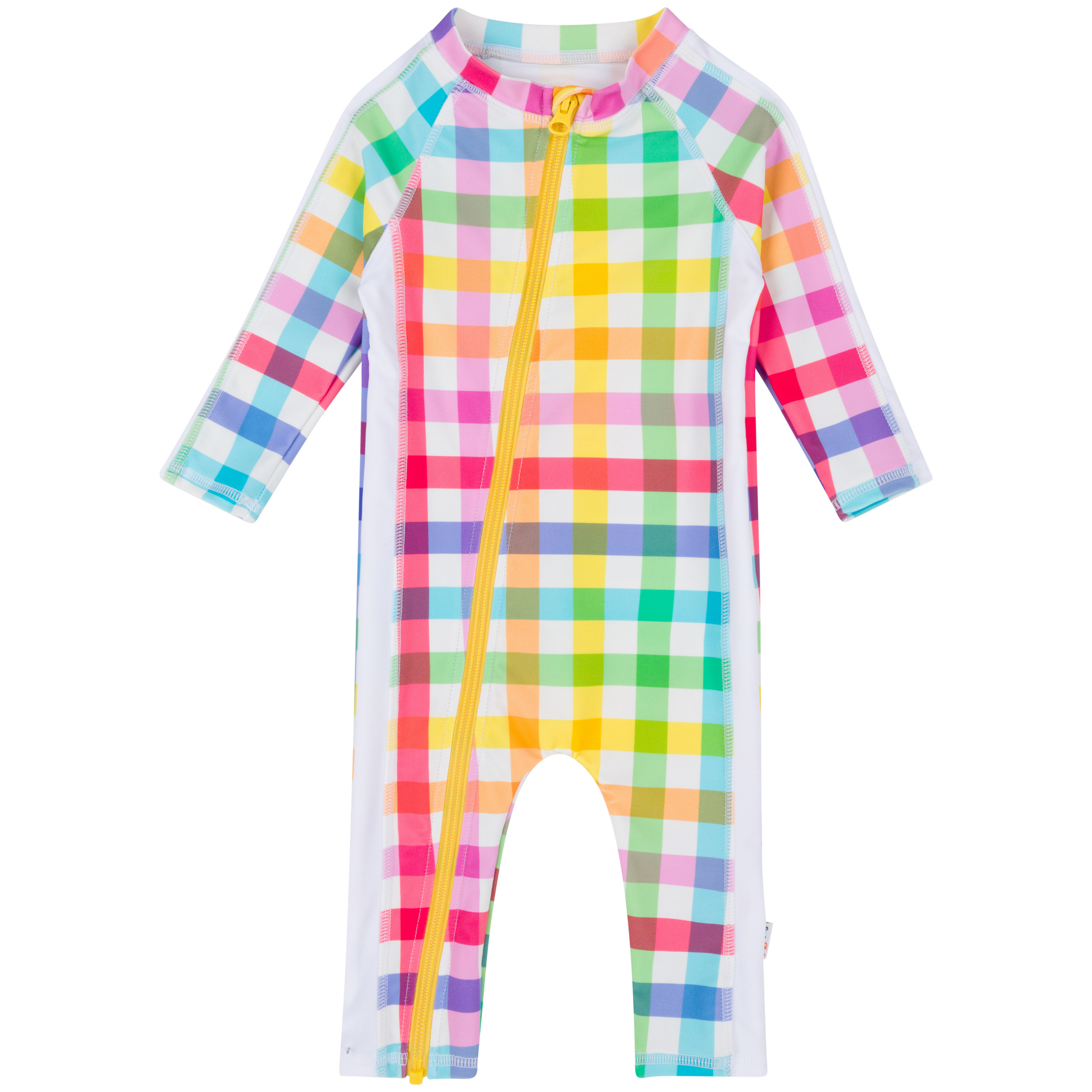 Sunsuit - Long Sleeve Romper Swimsuit | "Picnic Party"-0-6 Month-Picnic Party-SwimZip UPF 50+ Sun Protective Swimwear & UV Zipper Rash Guards-pos1