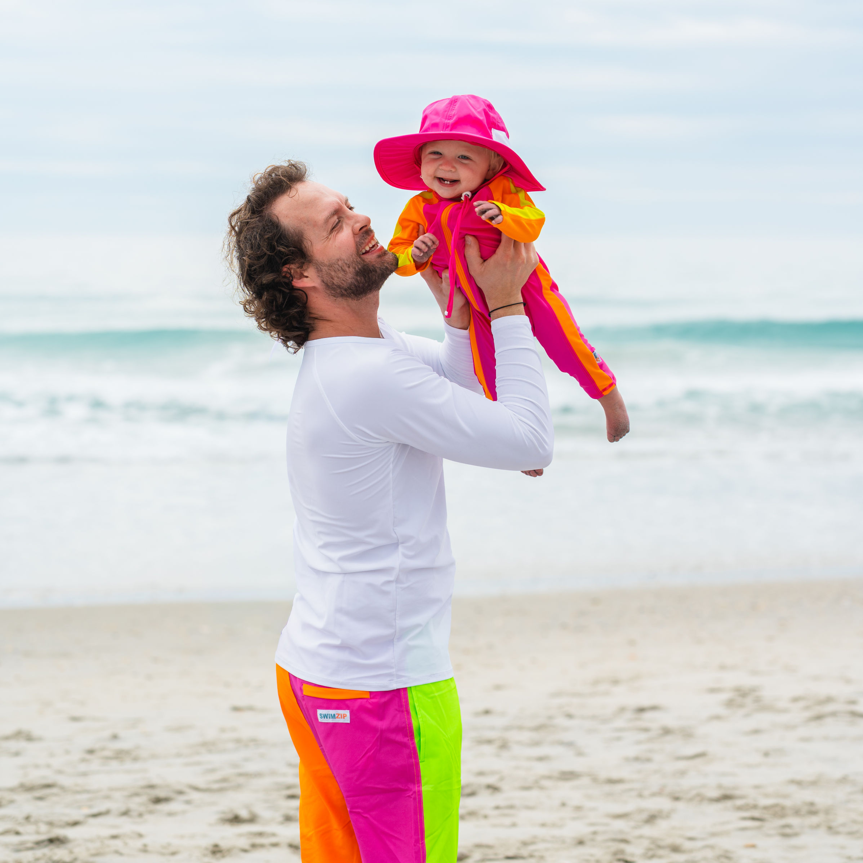 Men's Long Sleeve Rash Guard | "White”-SwimZip UPF 50+ Sun Protective Swimwear & UV Zipper Rash Guards-pos2