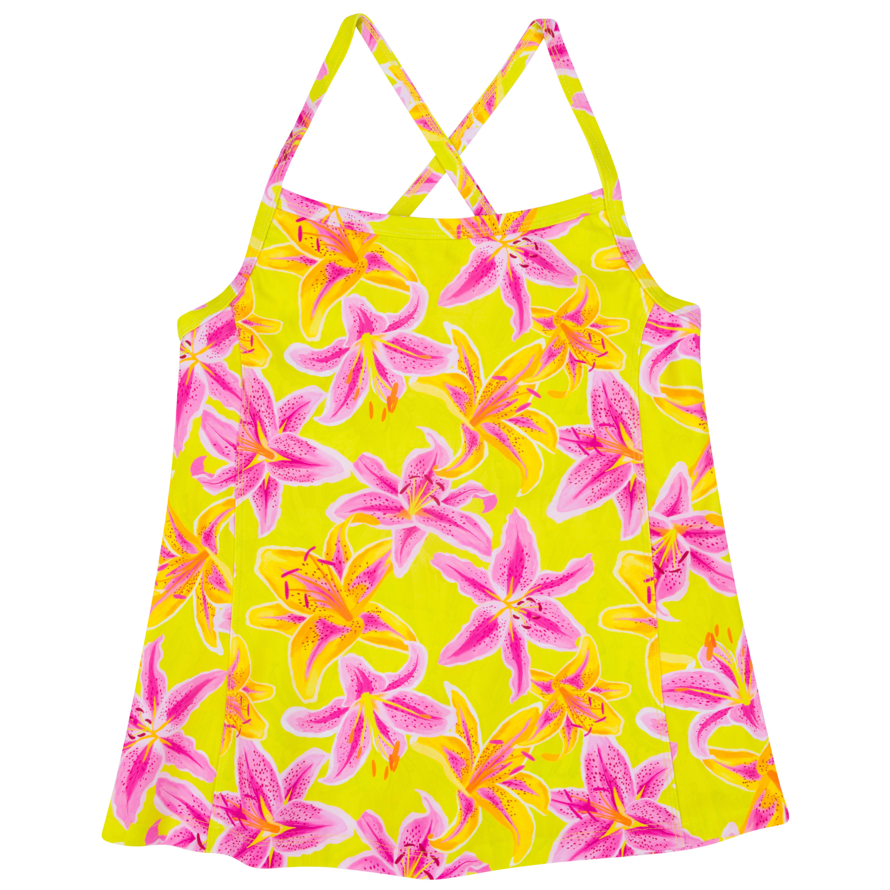 Women’s Strappy A-Line Tankini Top | “Floral Takeover"-XS-Floral Takeover-SwimZip UPF 50+ Sun Protective Swimwear & UV Zipper Rash Guards-pos1