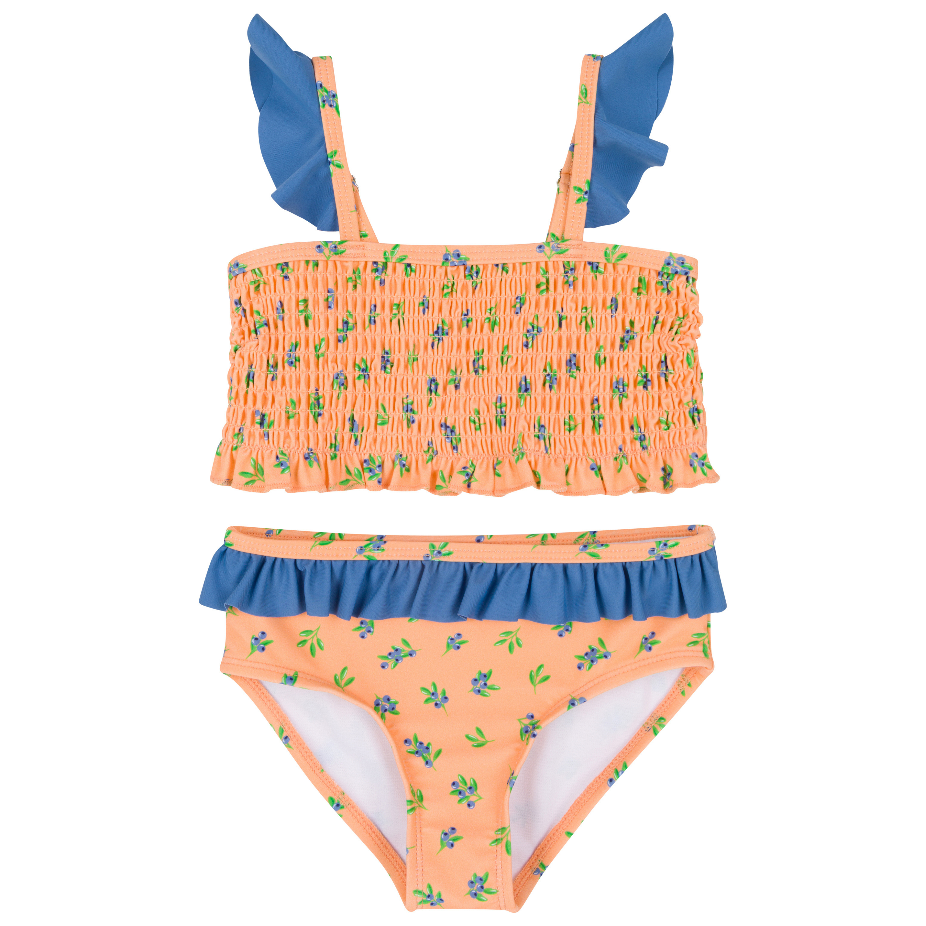 Girls Smocked Bikini (2 Piece) - "Berry Bliss"-2T-Berry Bliss-SwimZip UPF 50+ Sun Protective Swimwear & UV Zipper Rash Guards-pos1