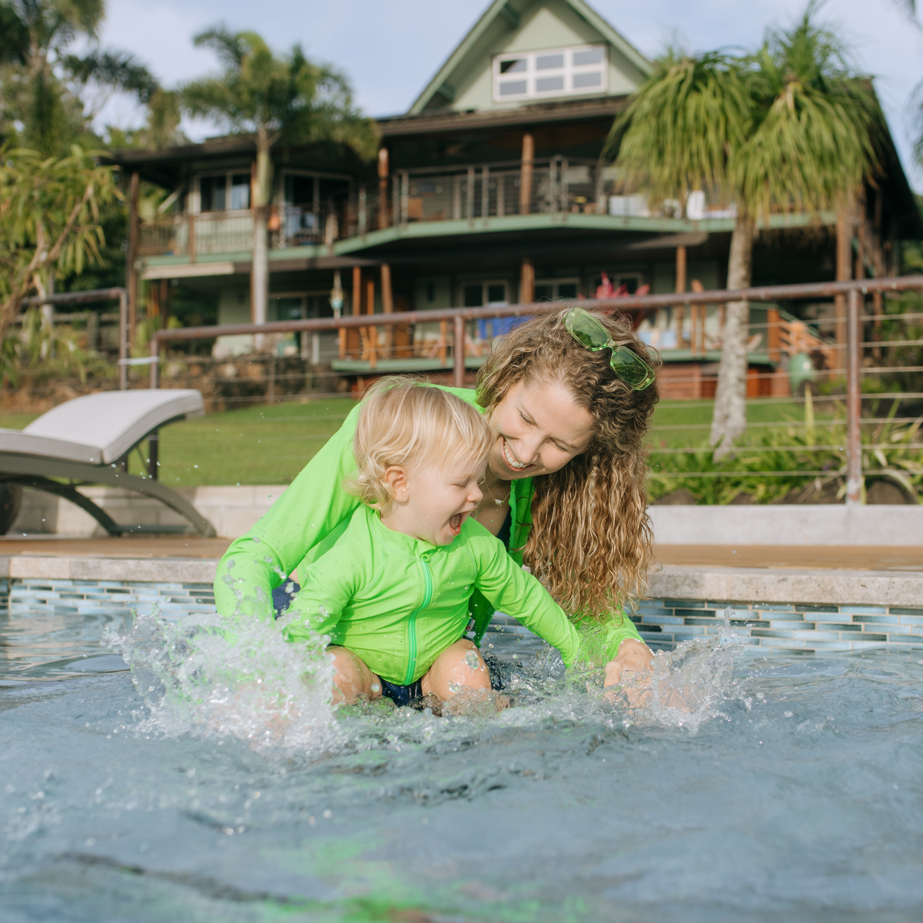 Women's Long Sleeve Crop Rash Guard | “Neon Green”-SwimZip UPF 50+ Sun Protective Swimwear & UV Zipper Rash Guards-pos11