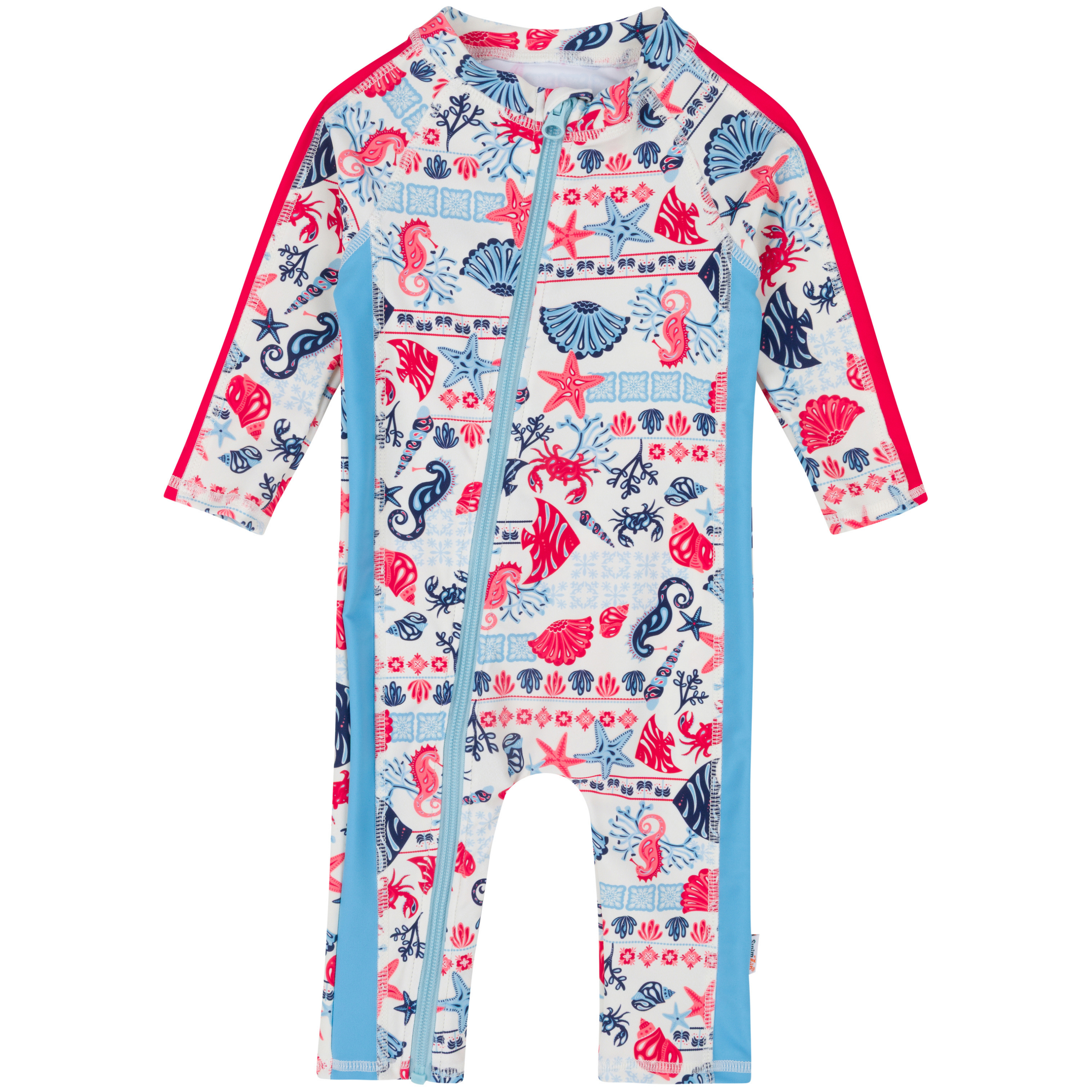 Sunsuit - Long Sleeve Romper Swimsuit | "Marina"-0-6 Month-Marina-SwimZip UPF 50+ Sun Protective Swimwear & UV Zipper Rash Guards-pos1