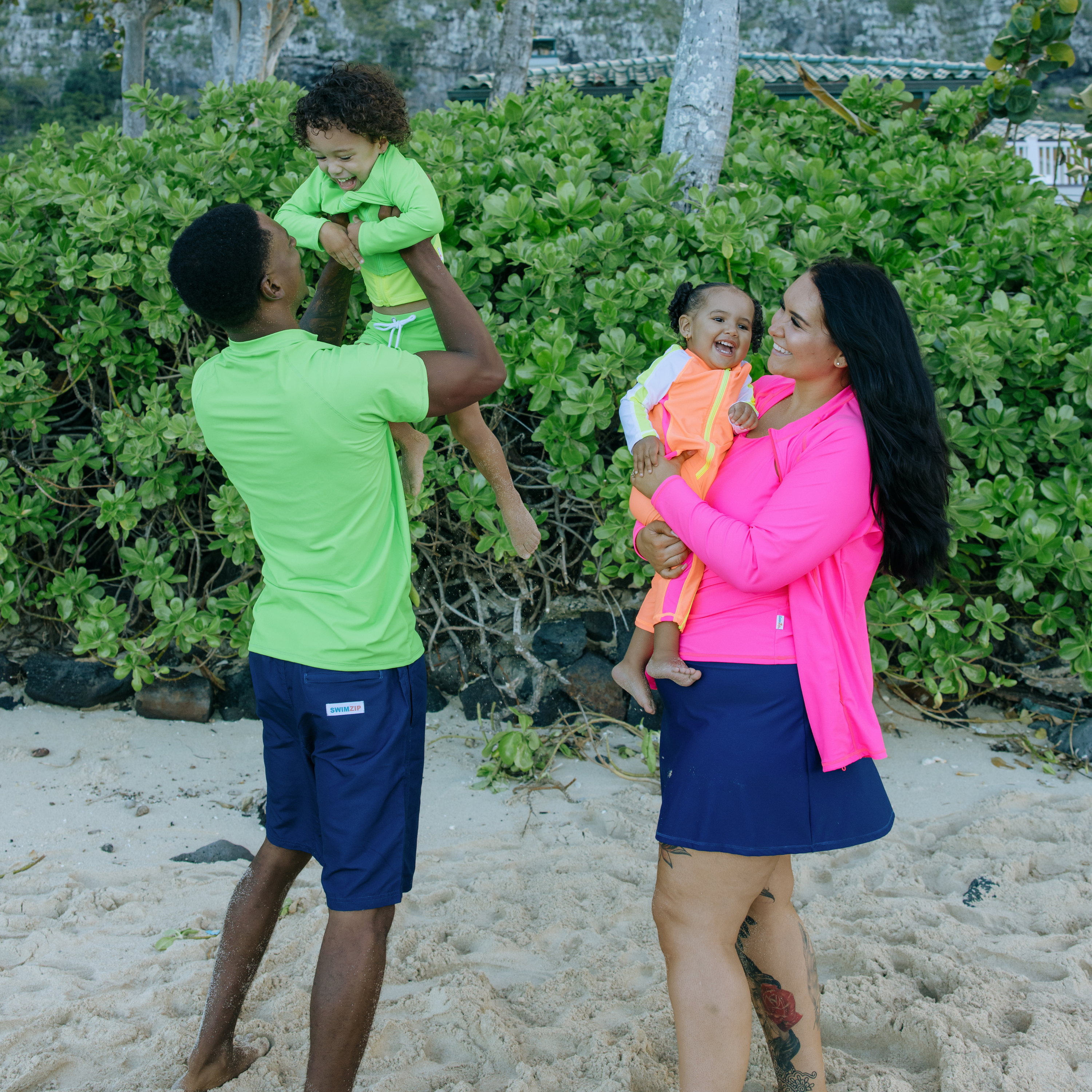 Women's Long Sleeve Rash Guard with Pockets | "Neon Pink"-SwimZip UPF 50+ Sun Protective Swimwear & UV Zipper Rash Guards-pos7