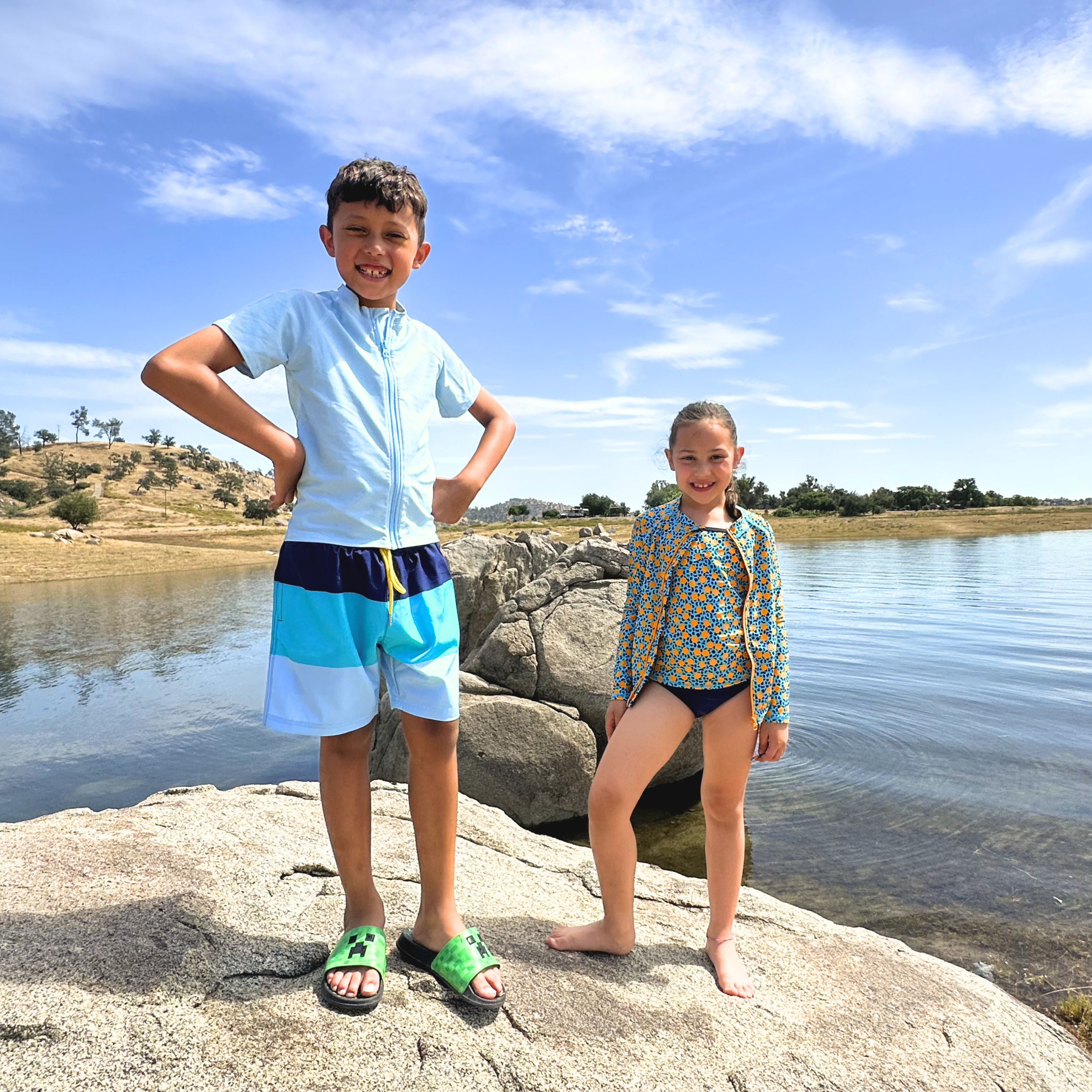 Girls Long Sleeve Rash Guard + Tankini Bikini Set (3 Piece) | "Geo Party"-SwimZip UPF 50+ Sun Protective Swimwear & UV Zipper Rash Guards-pos10