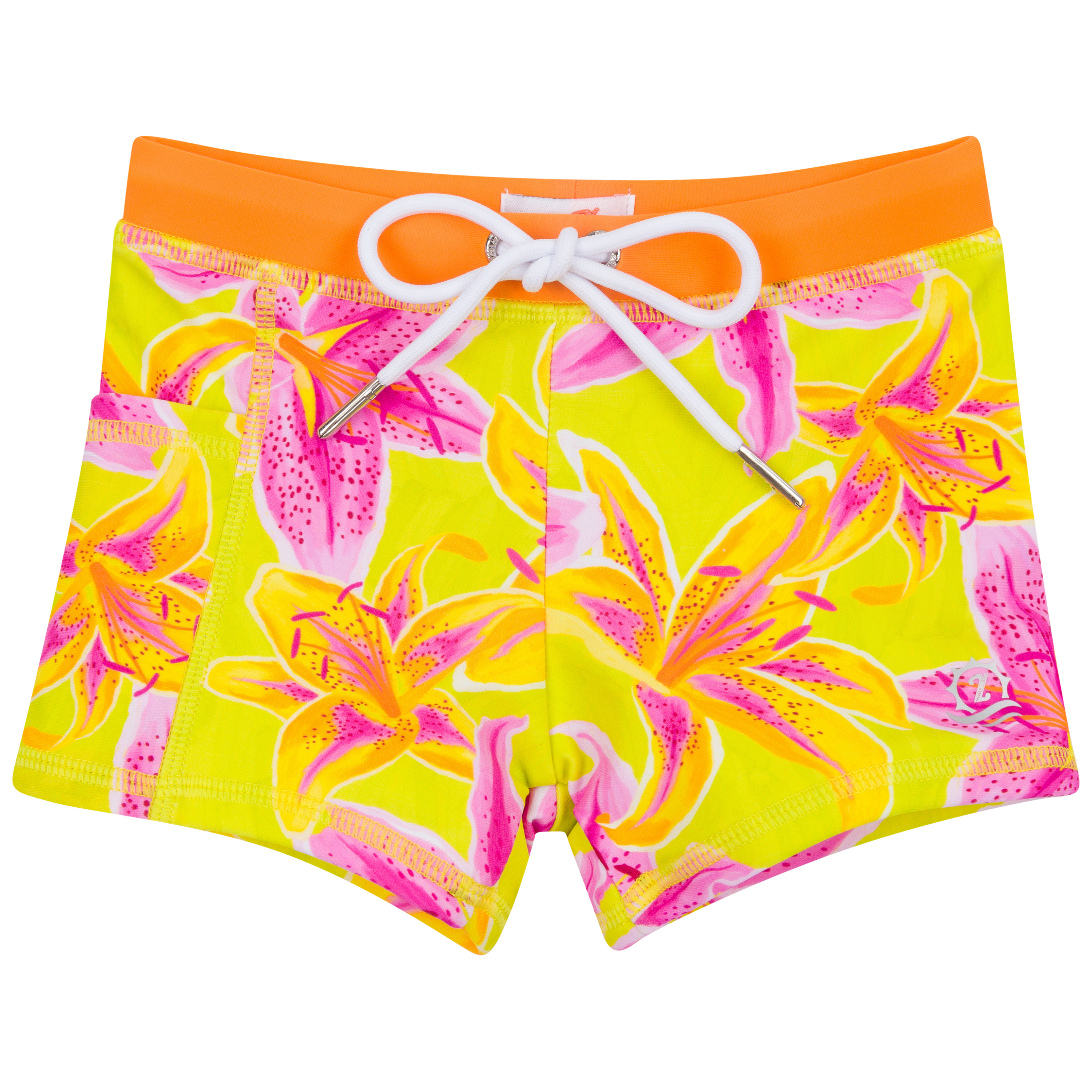 Kids Euro Swim Shorties | "Floral Takeover"-6-12 Month-Floral Takeover-SwimZip UPF 50+ Sun Protective Swimwear & UV Zipper Rash Guards-pos1